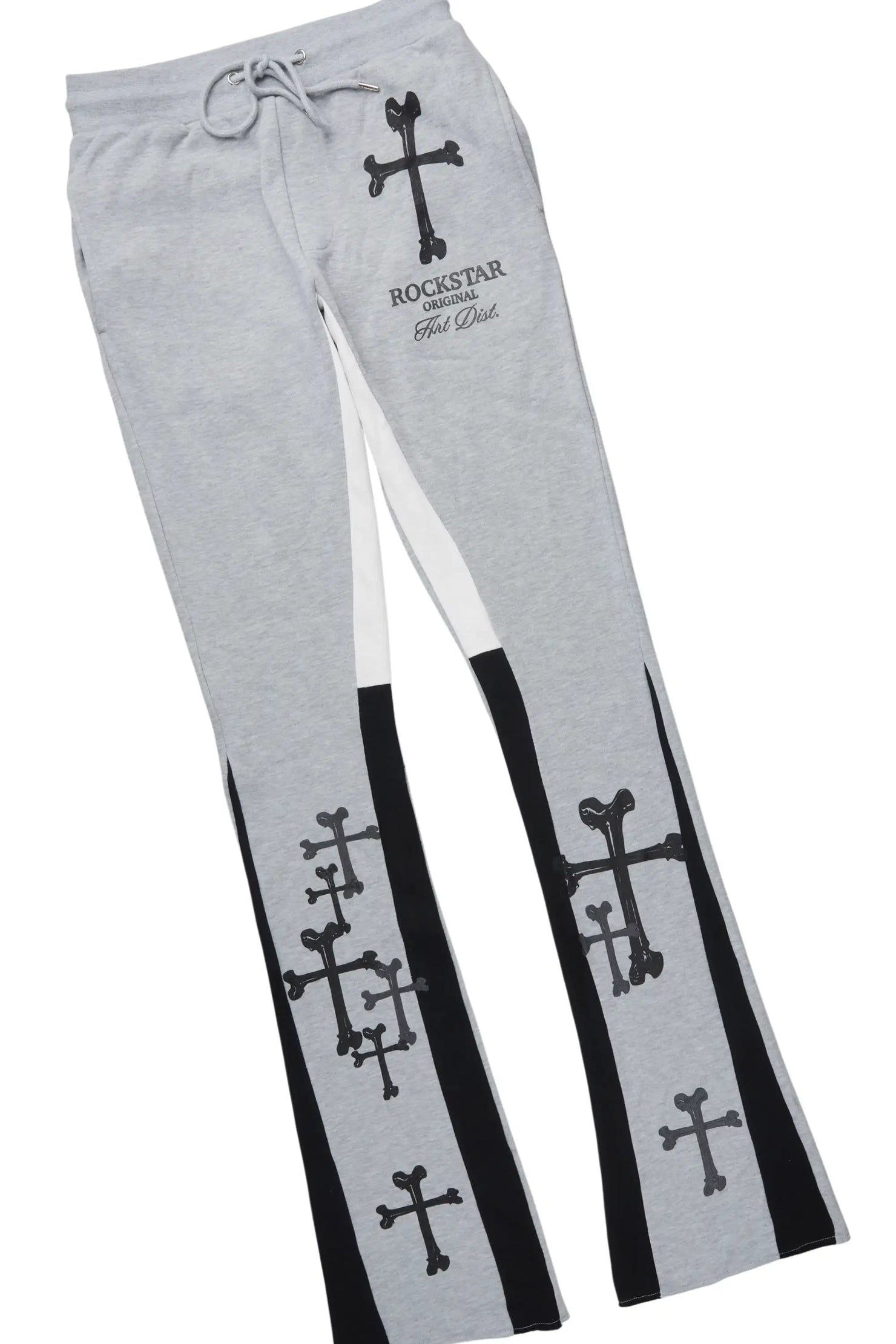 Olivier Heather Grey/Black Hoodie/Stacked Flare Track Set