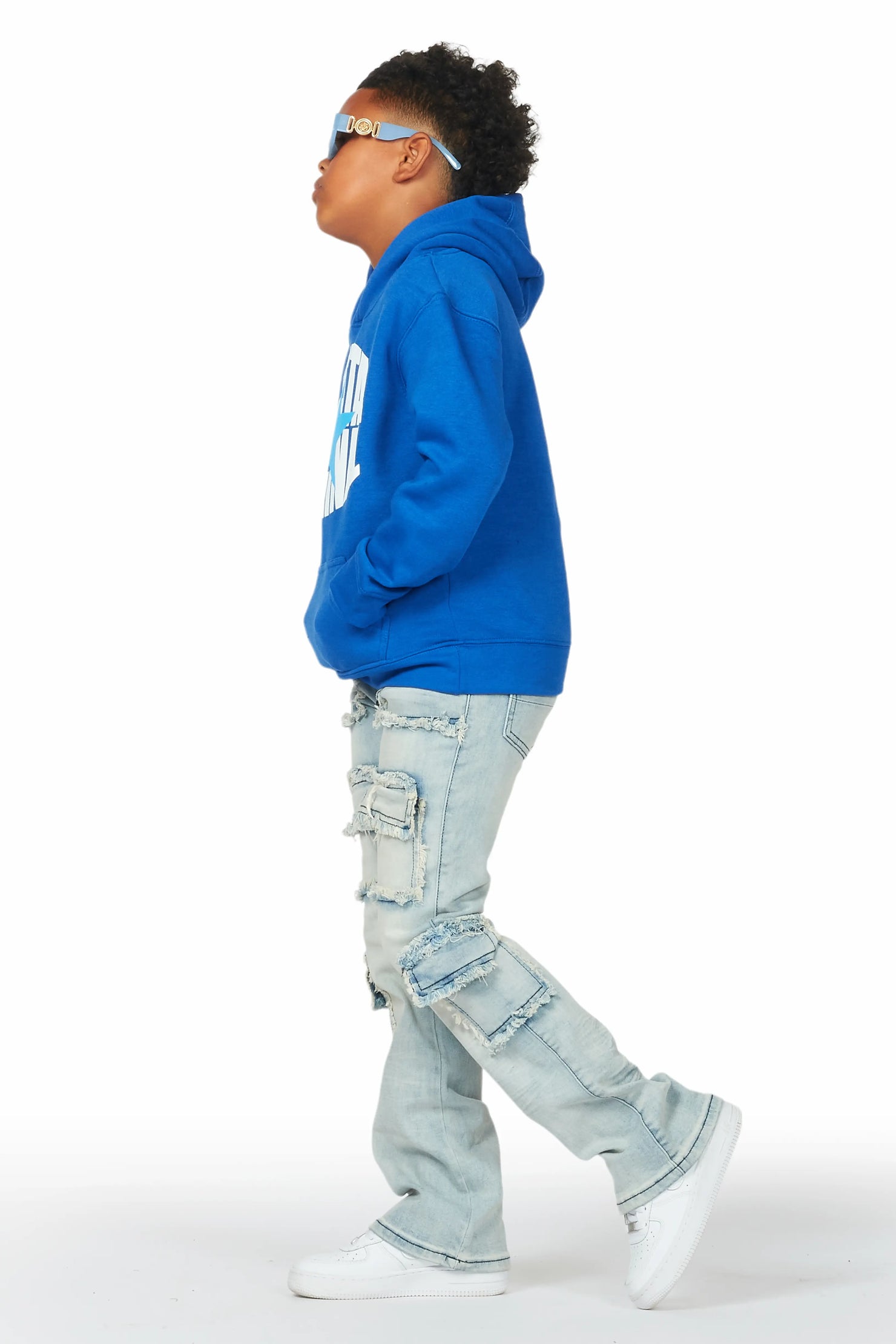 Boys Adril Blue Skinny Fit Cargo Jean
