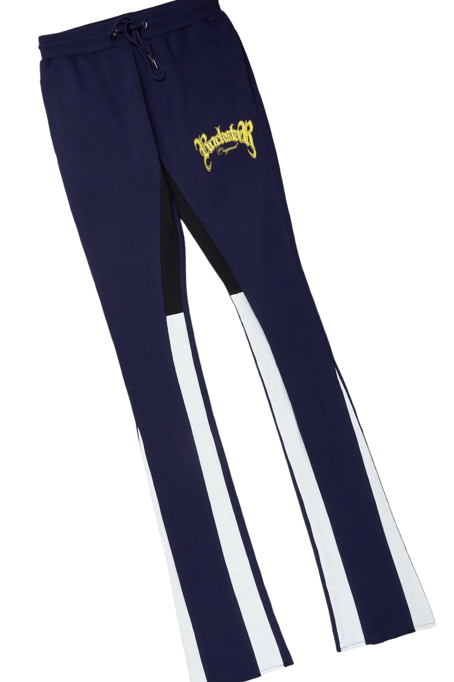 Yarden Navy Hoodie/Super Stacked Flare Pant Track Set