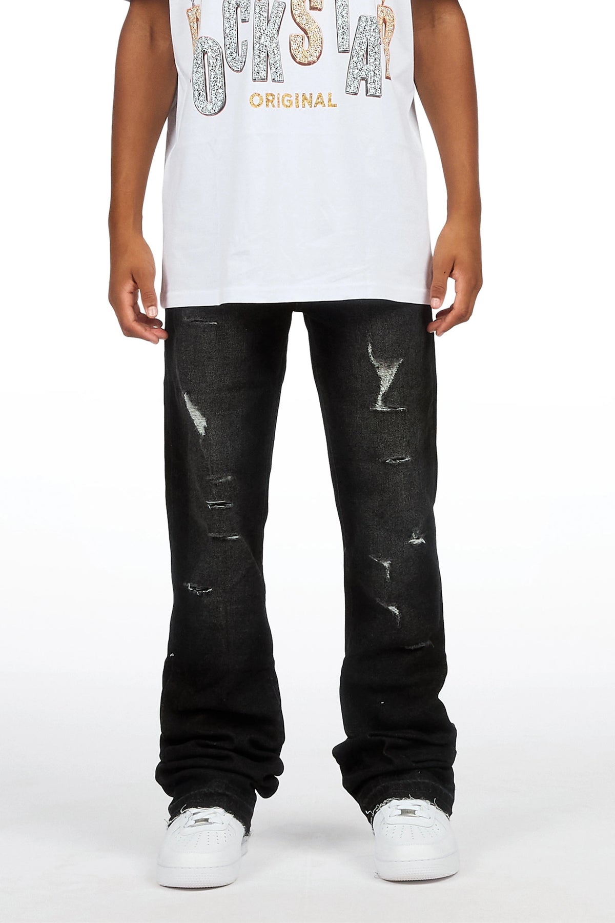 Boys Stellan Black 2.0 Stacked Flare Jean