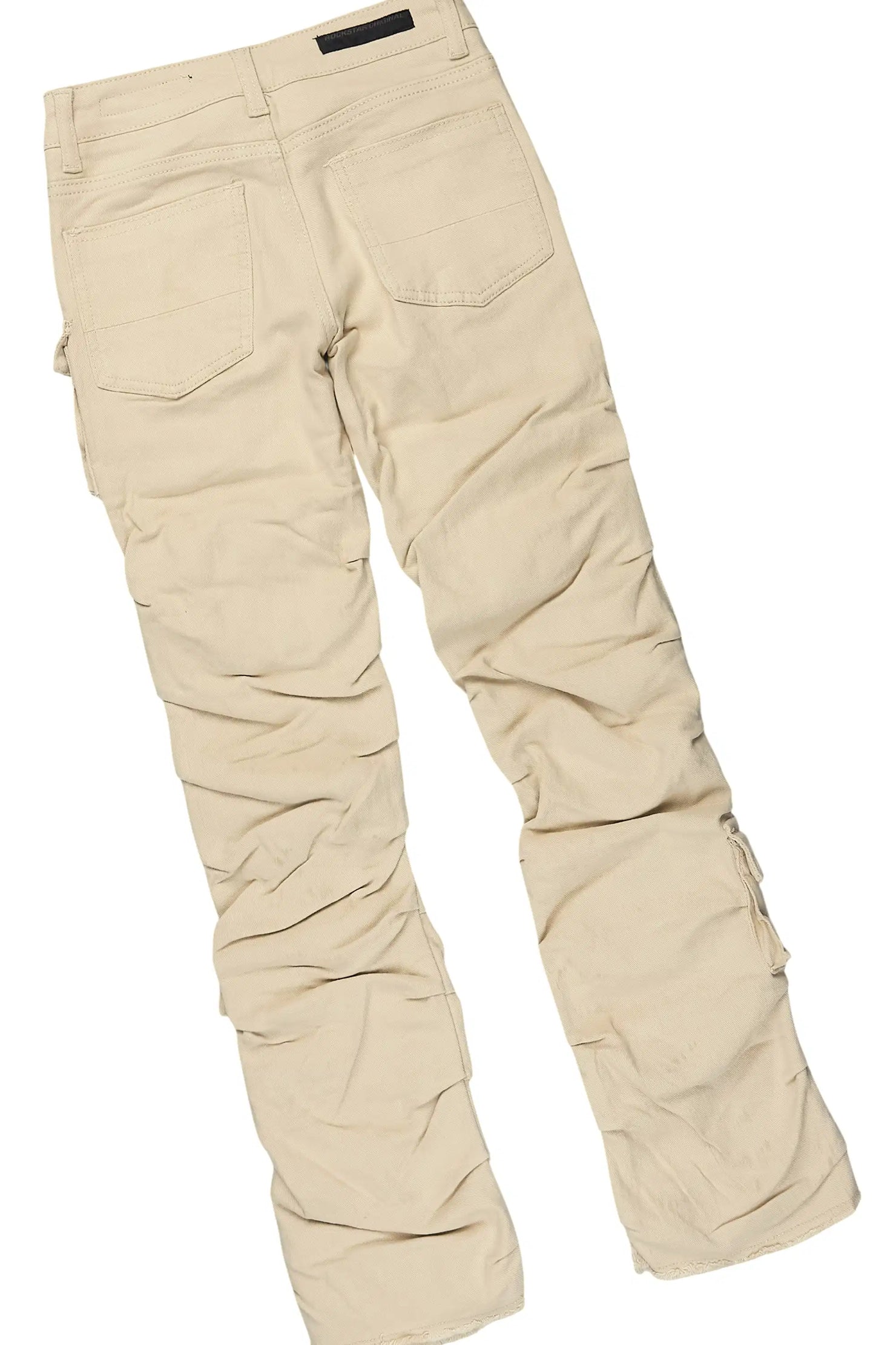Boys M4 Toys Beige Hoodie/Stacked Jean Set