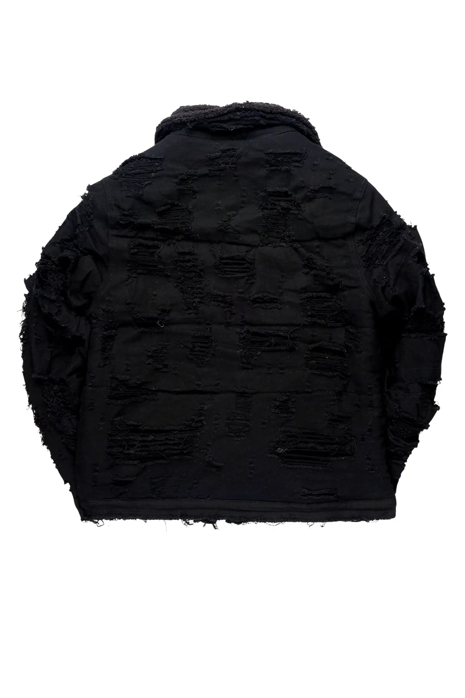 Faro Black/Black Denim Sherpa Puffer Jacket
