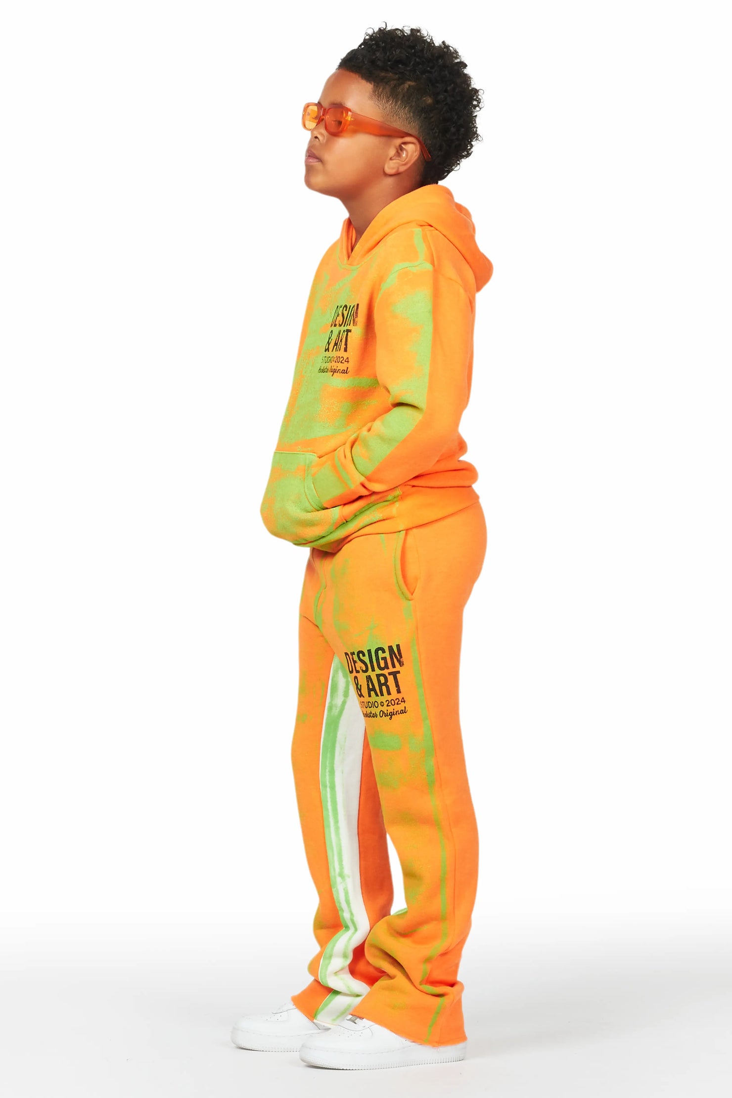 Boys Rue Orange Baggy Fit Pant Set