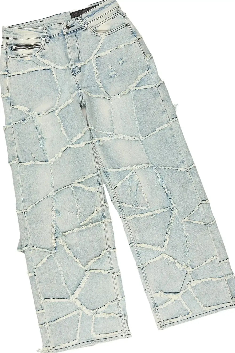 Grill 3.0 White/Blue Oversized Graphic T-Shirt & Jacomus Baggy Fit Jean Set