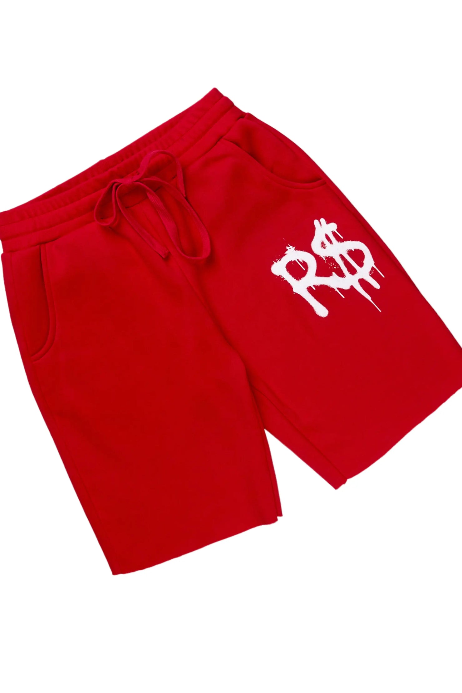 Passion Red Zip Up Short Set