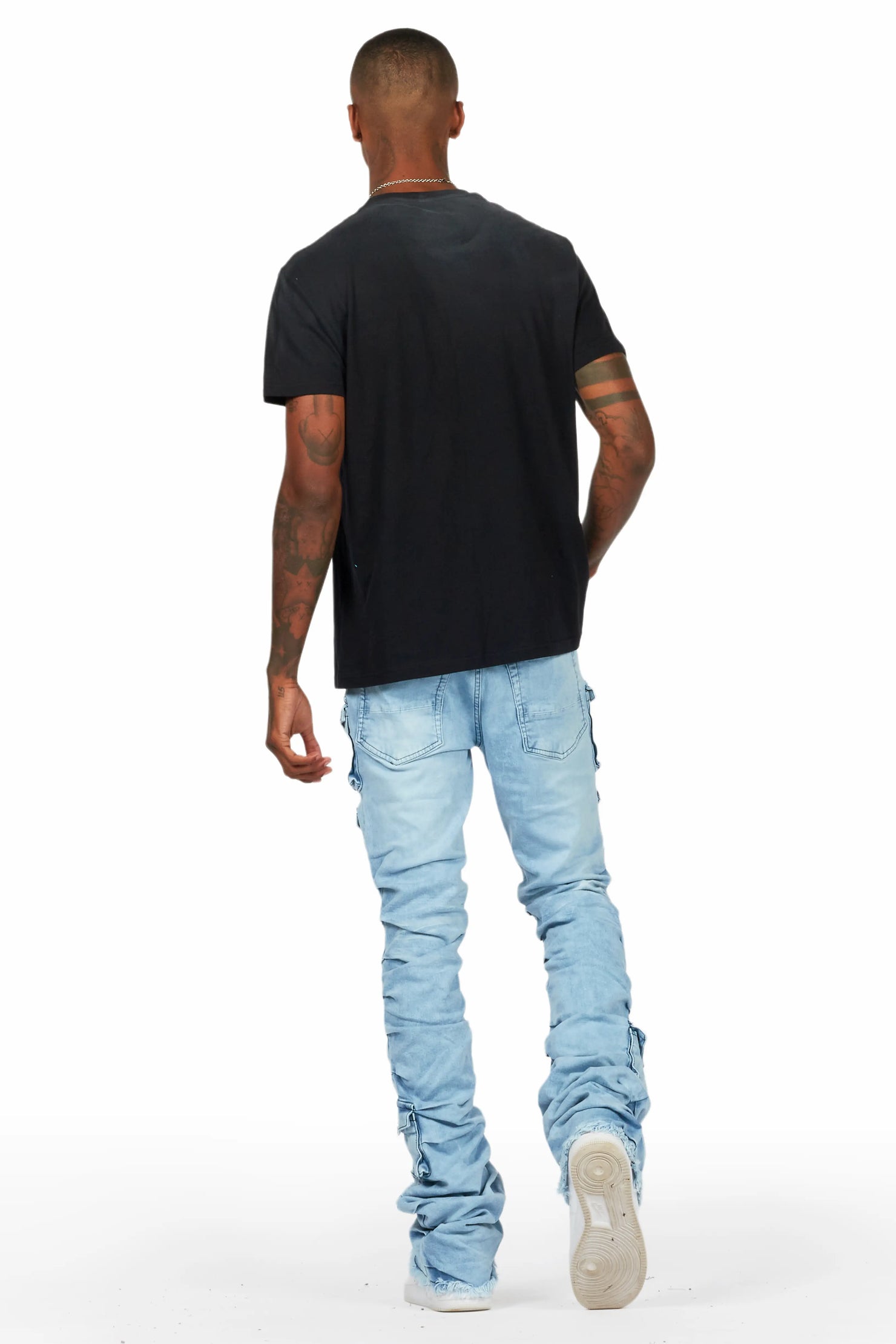 Gentry Blue Stacked Flare Jean