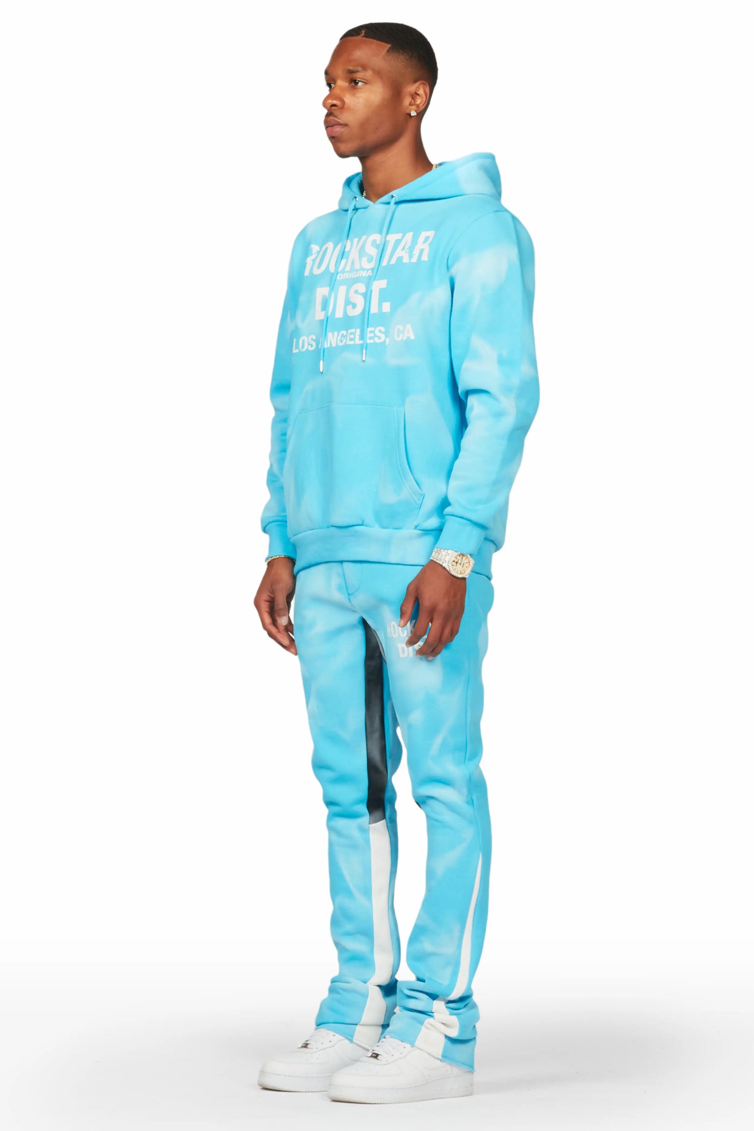 Nelly Blue Hoodie Stacked Flare Track Set