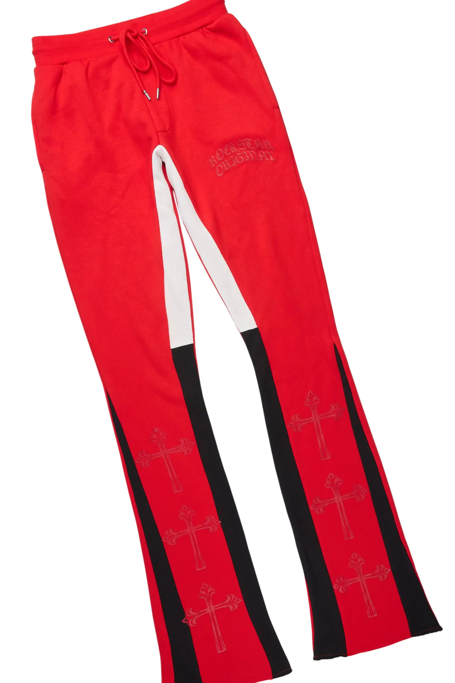 Michael Red Hoodie/Stacked Flare Track Set