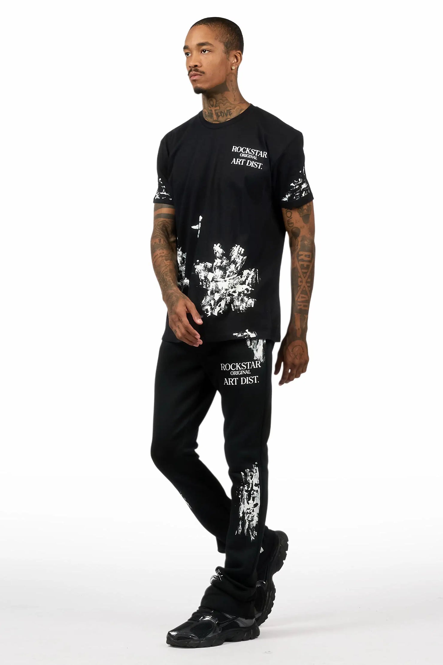 Filip Black/White T-Shirt/Stacked Track Set