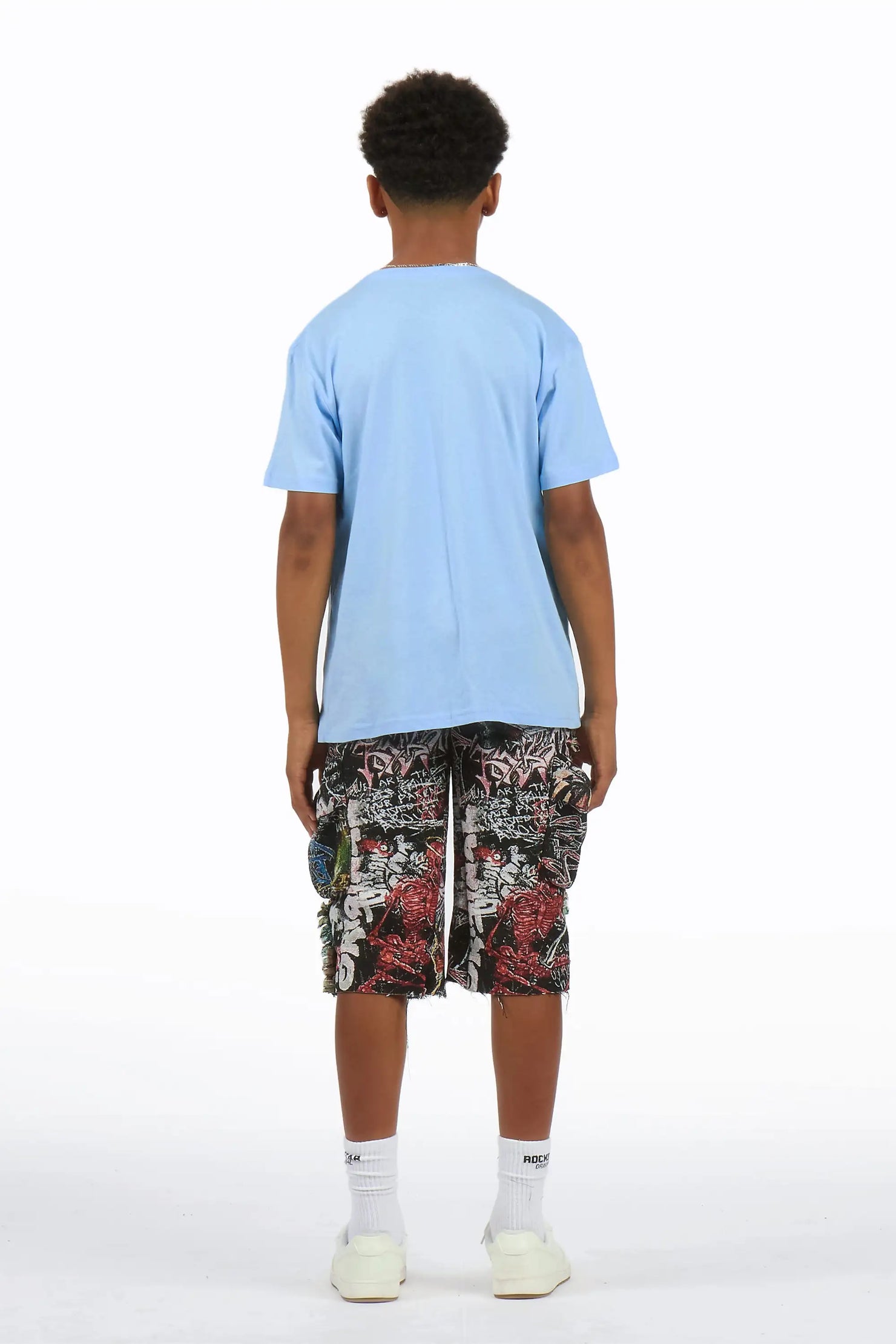 Boys Dejair Blue/Multi T-Shirt Short Set