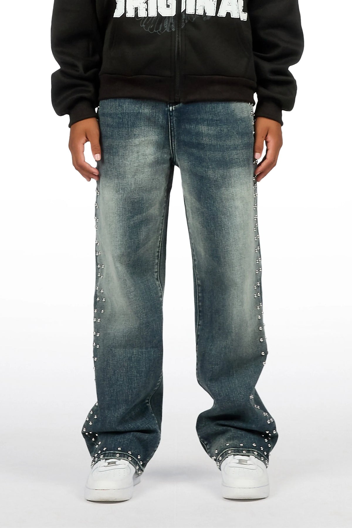 Boys Lavi Blue Rhinestone Straight Fit Jean