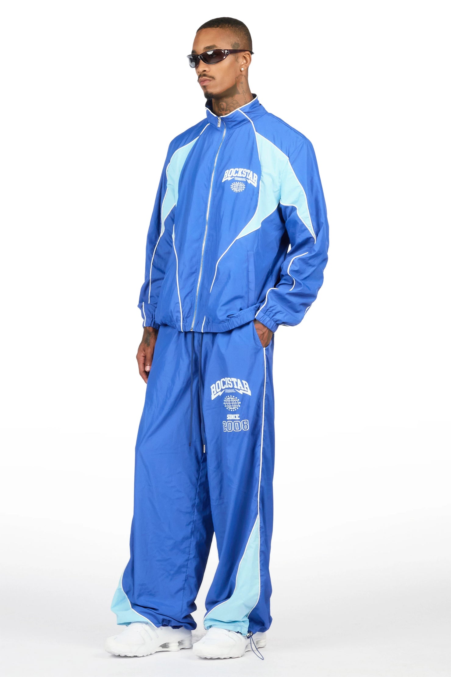 Ventoso Navy Windbreaker Baggy Fit Track Set