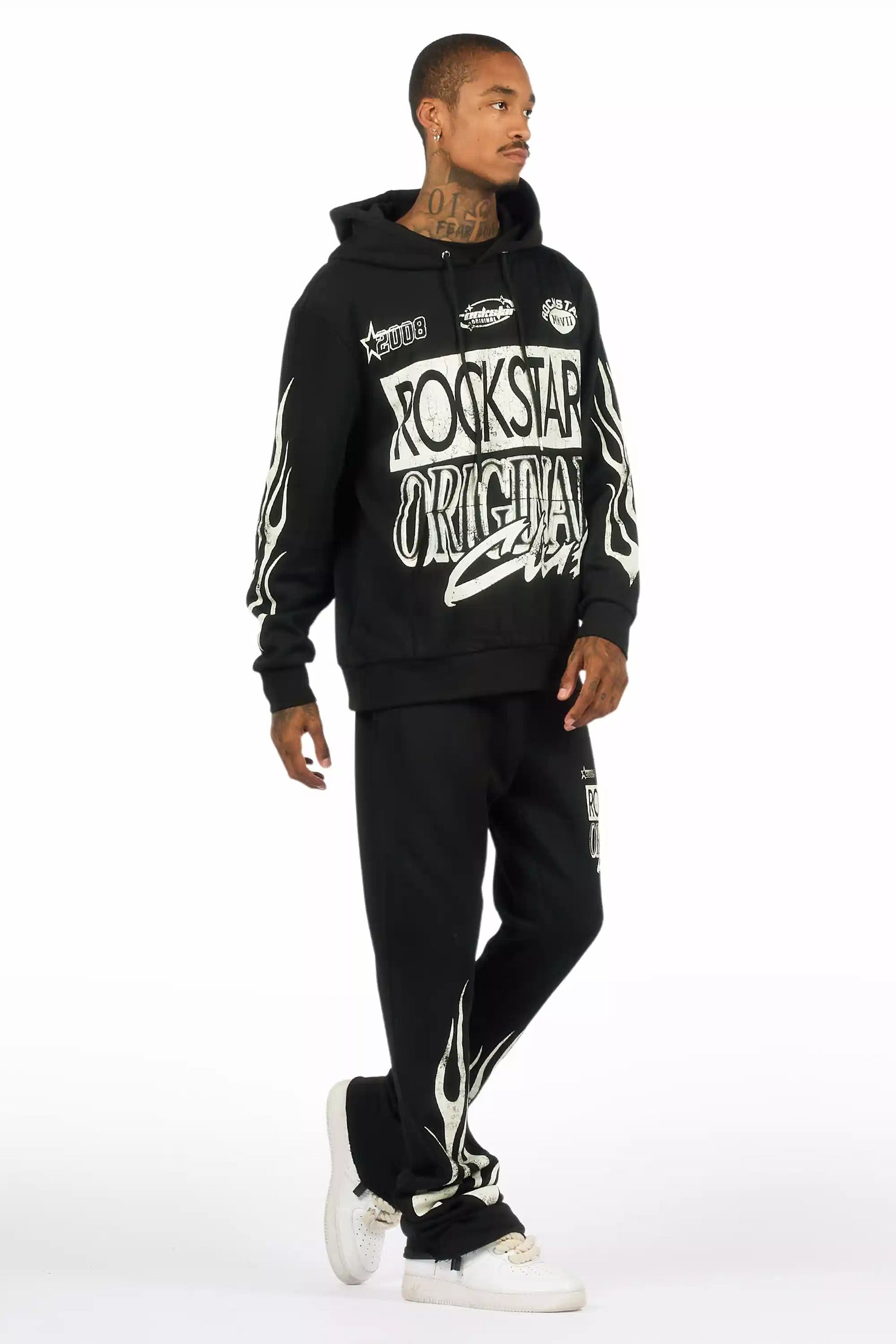 Rylok Black Hoodie Stacked Track Set