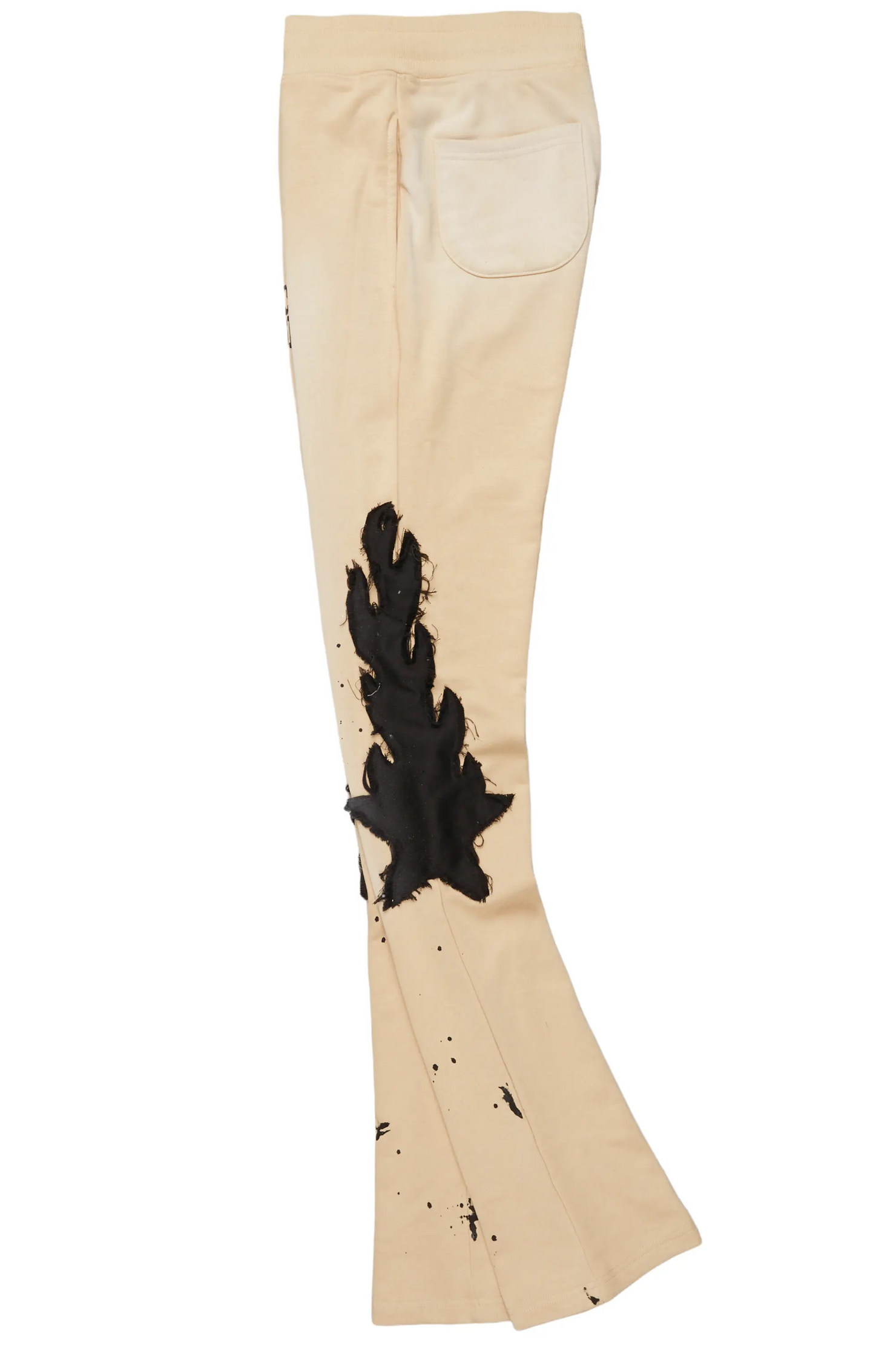 Lonny Beige Graphic Stacked Flare Pant