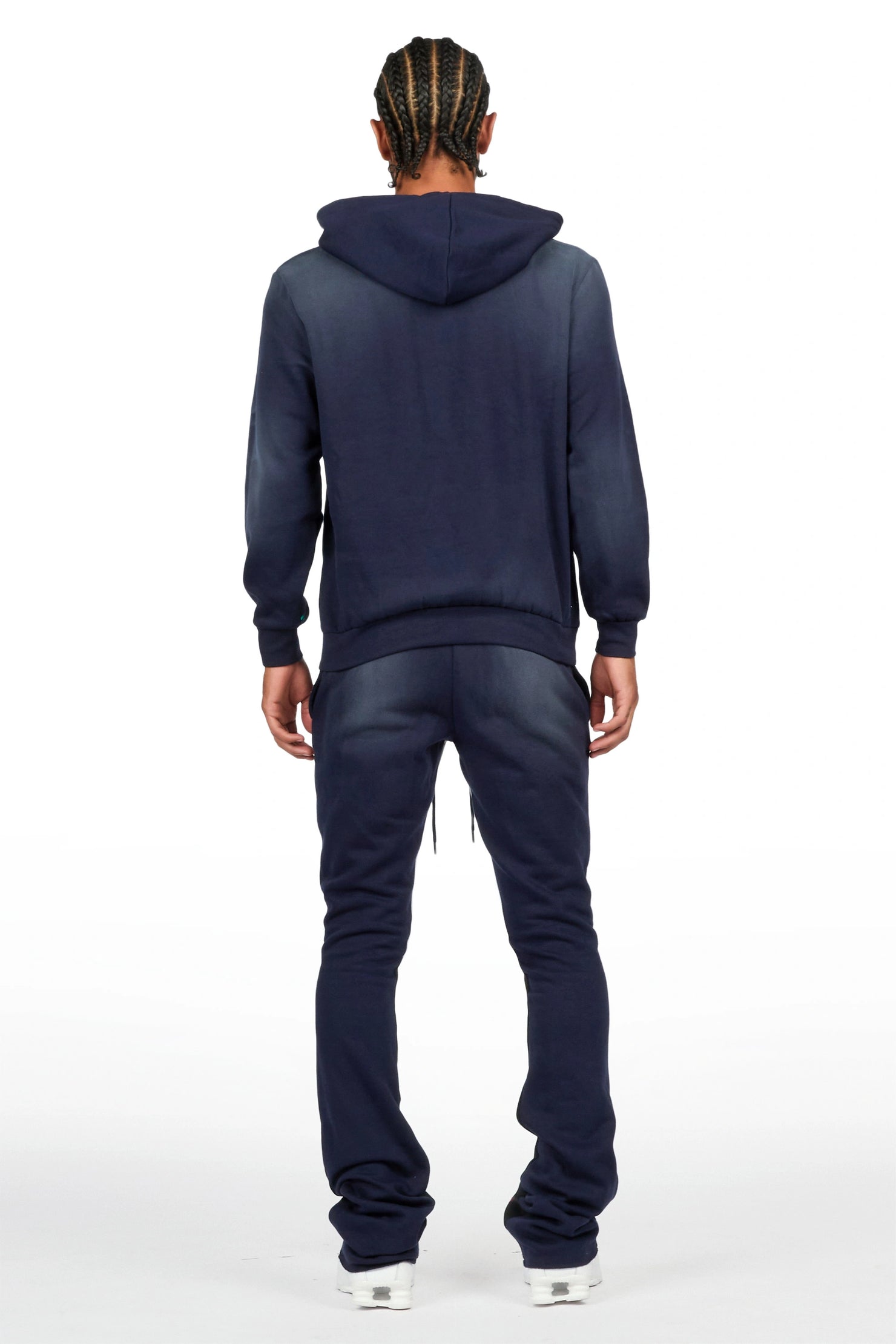 Dalton Navy Hoodie/Stacked Flare Pant Track Set