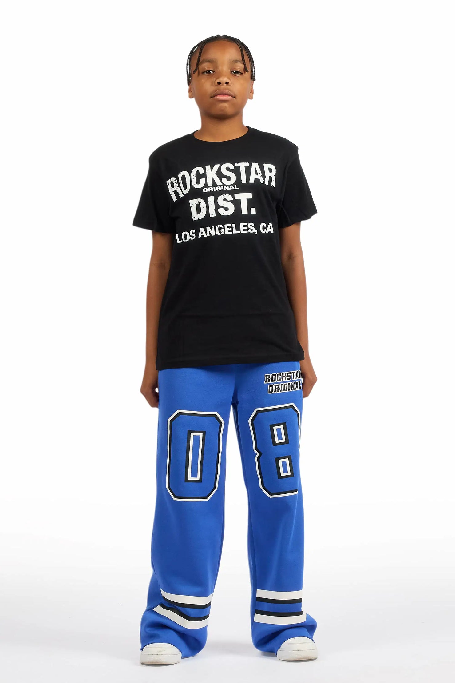 Boys Lenayh Royal Blue Baggy Track Pant