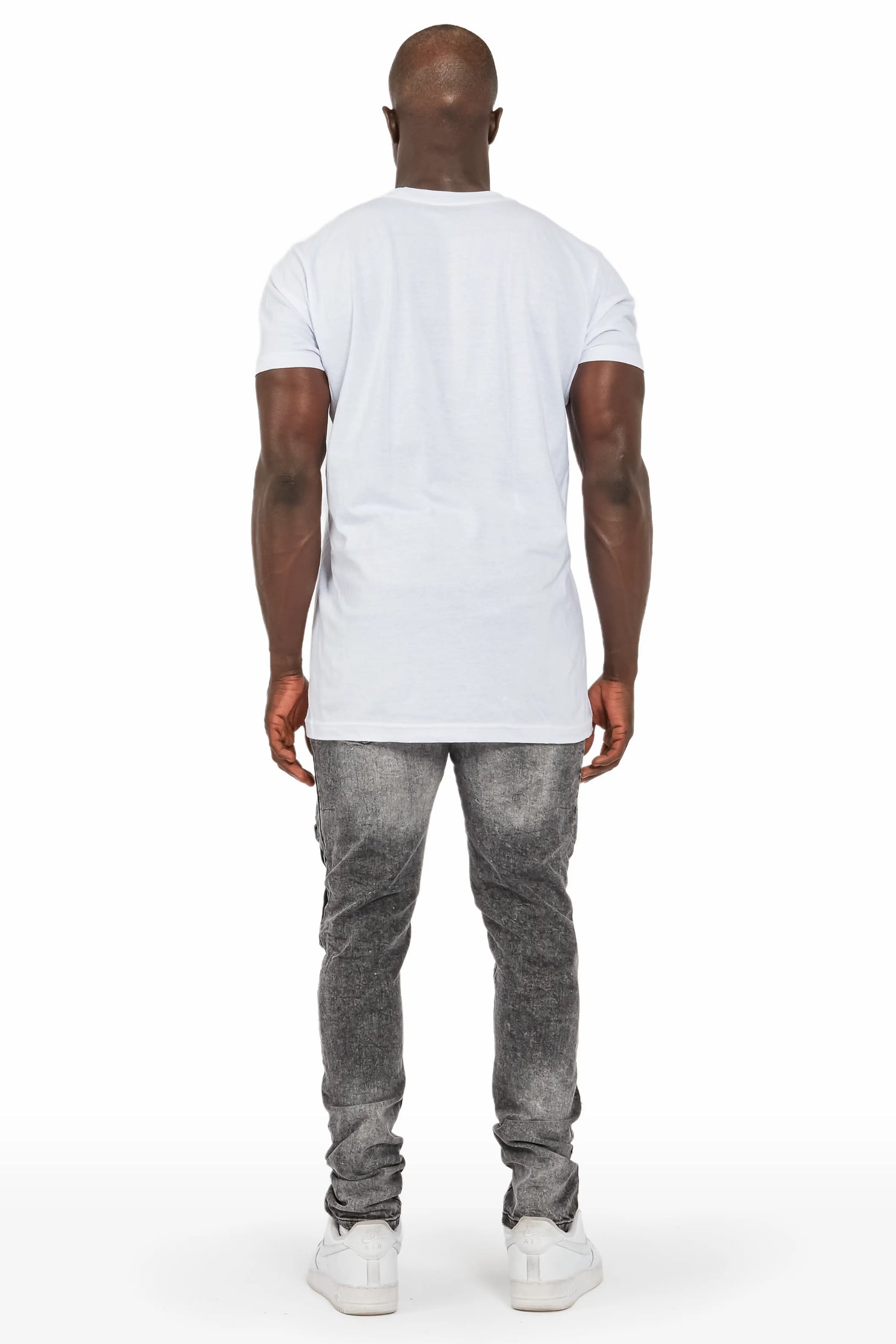 Imran Black Wash Slim Cargo Jean