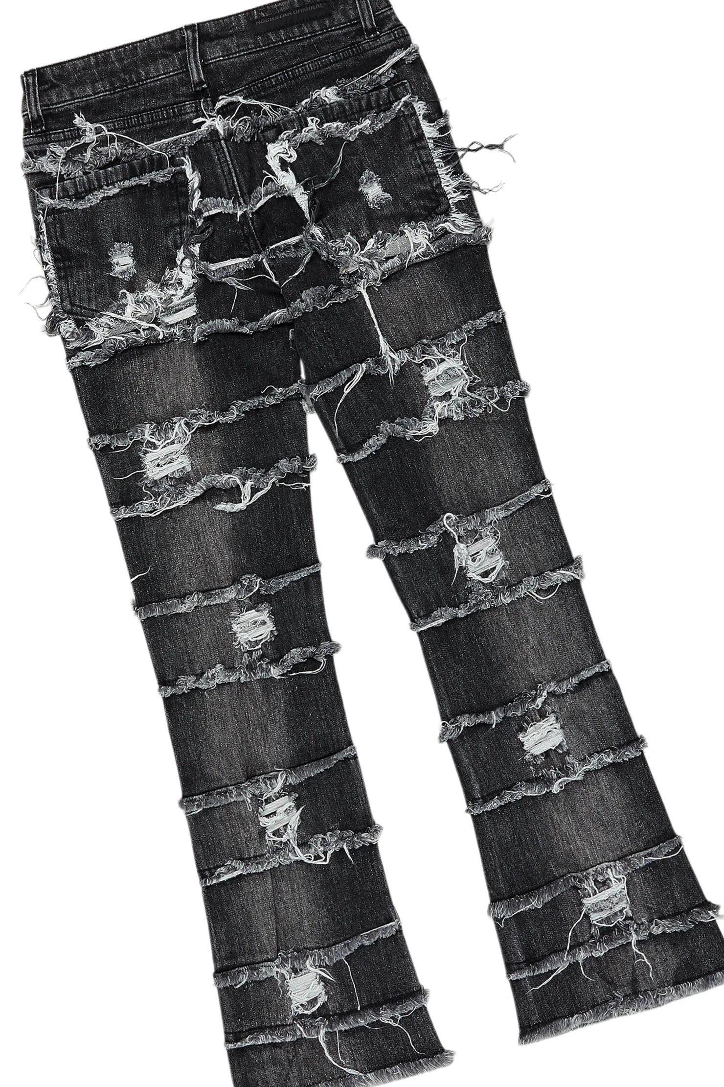 Boys Gonave Vintage Black Hoodie/Stacked Flare Jean Set