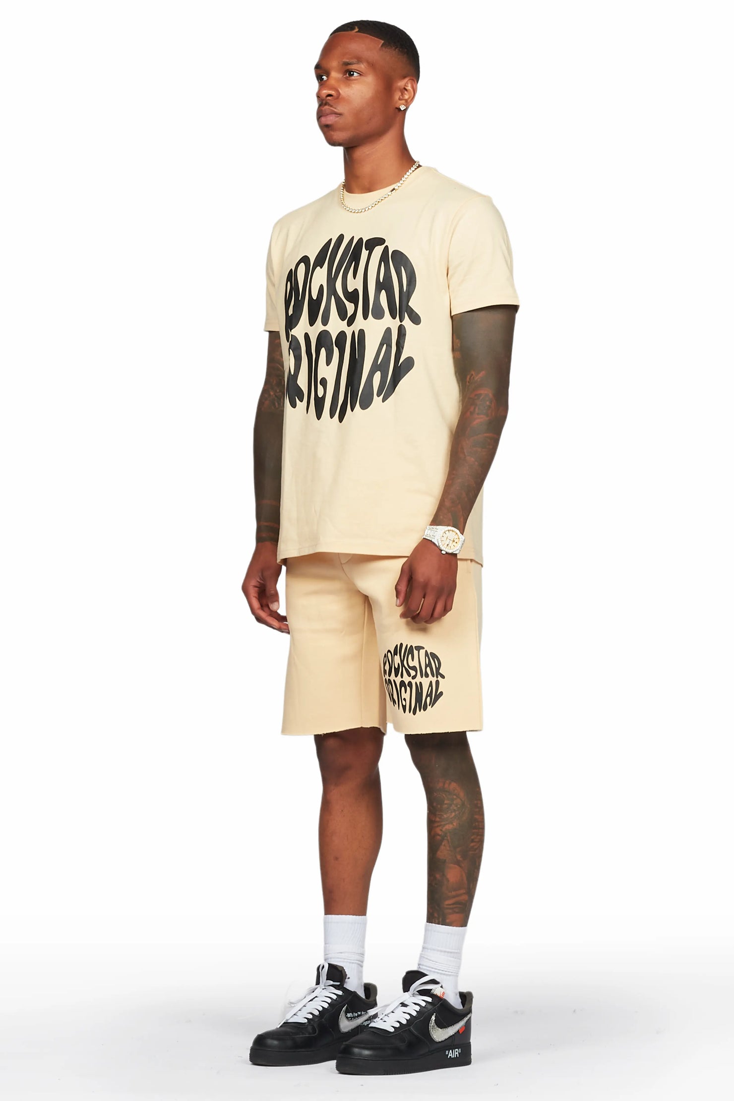 Thierry Beige T-Shirt/Short Set
