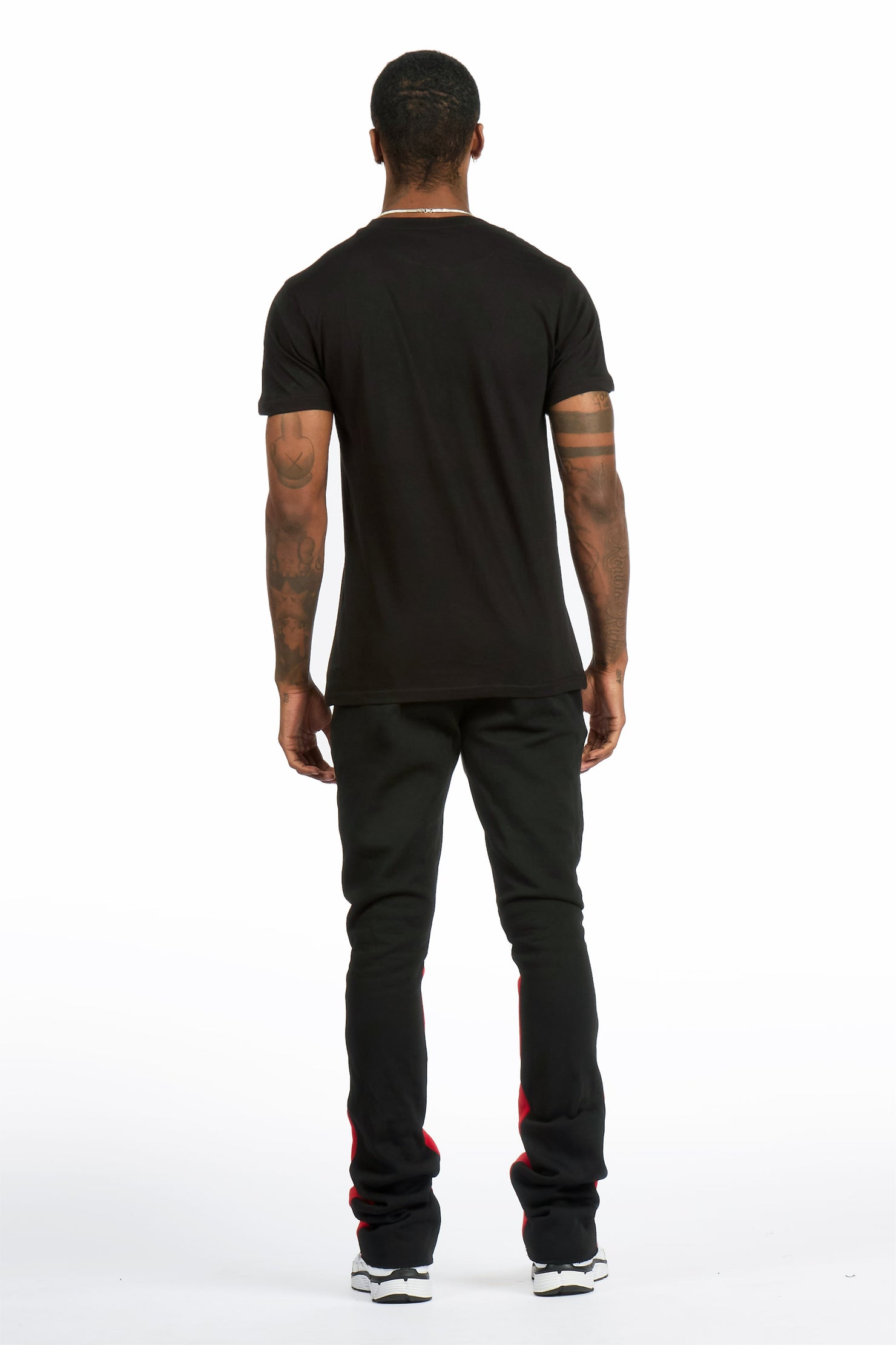 Bowman Black/Black T-shirt/Stacked Flare Track Pant Set