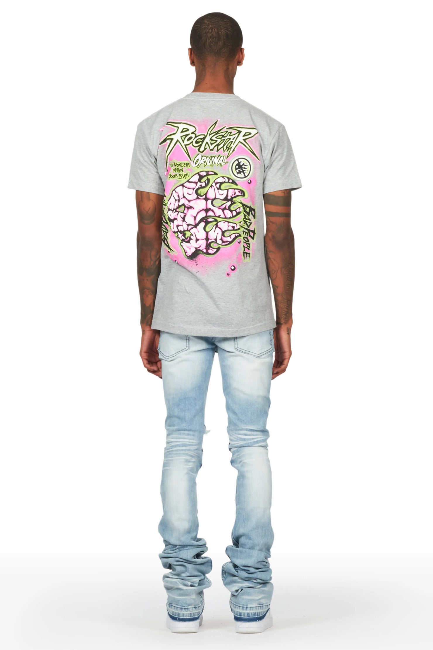 Zahir Blue Super Stacked Flare Jean