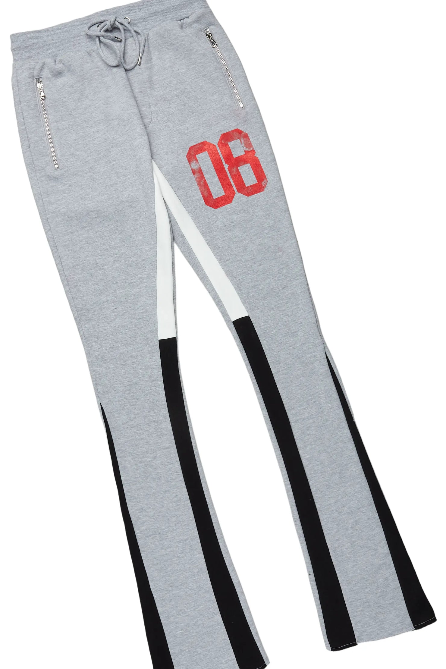 Grill White/Grey Oversized T-Shirt/Stacked Track Set