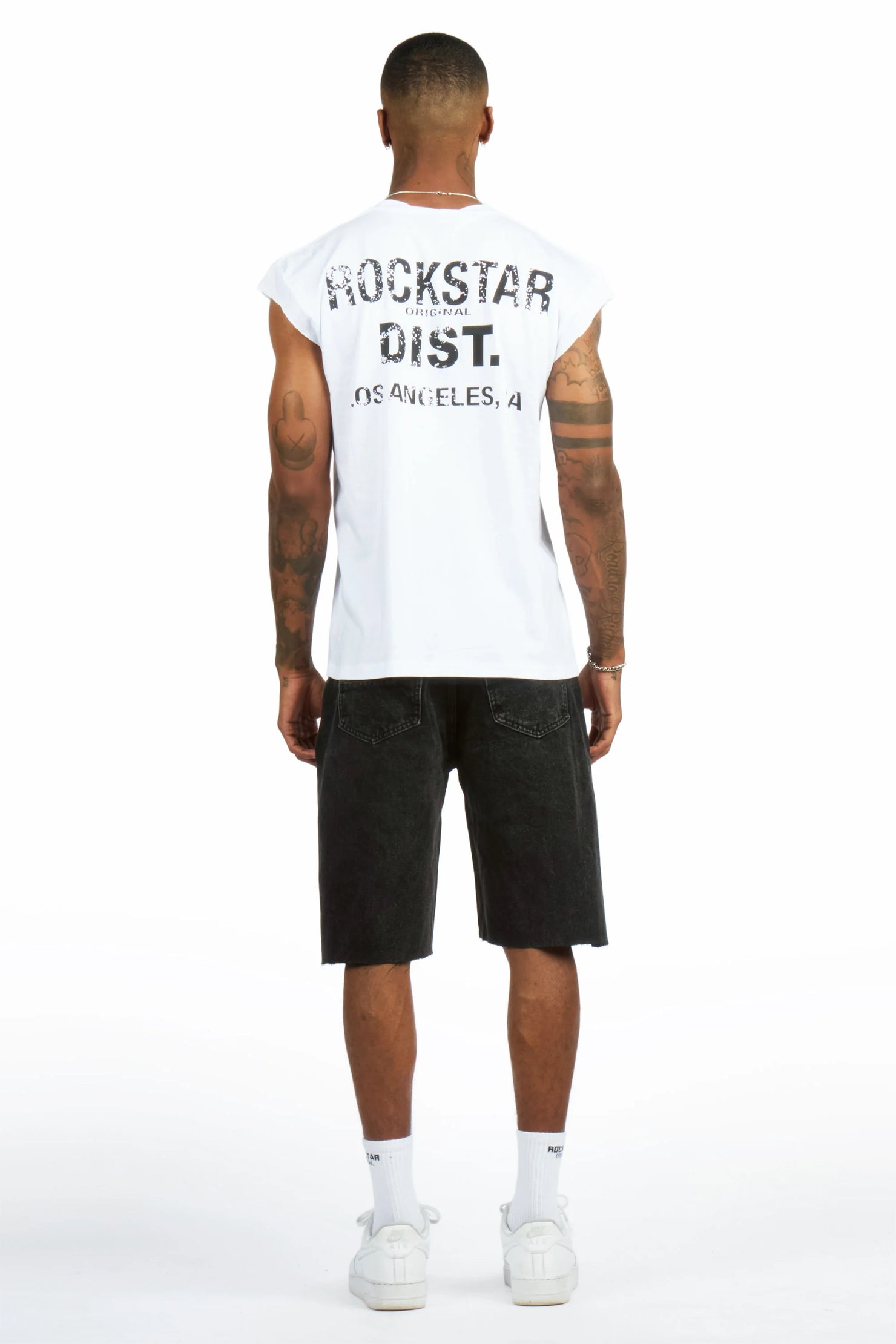 Lake White/Black Graphic T-Shirt & Novacane Denim Short Set