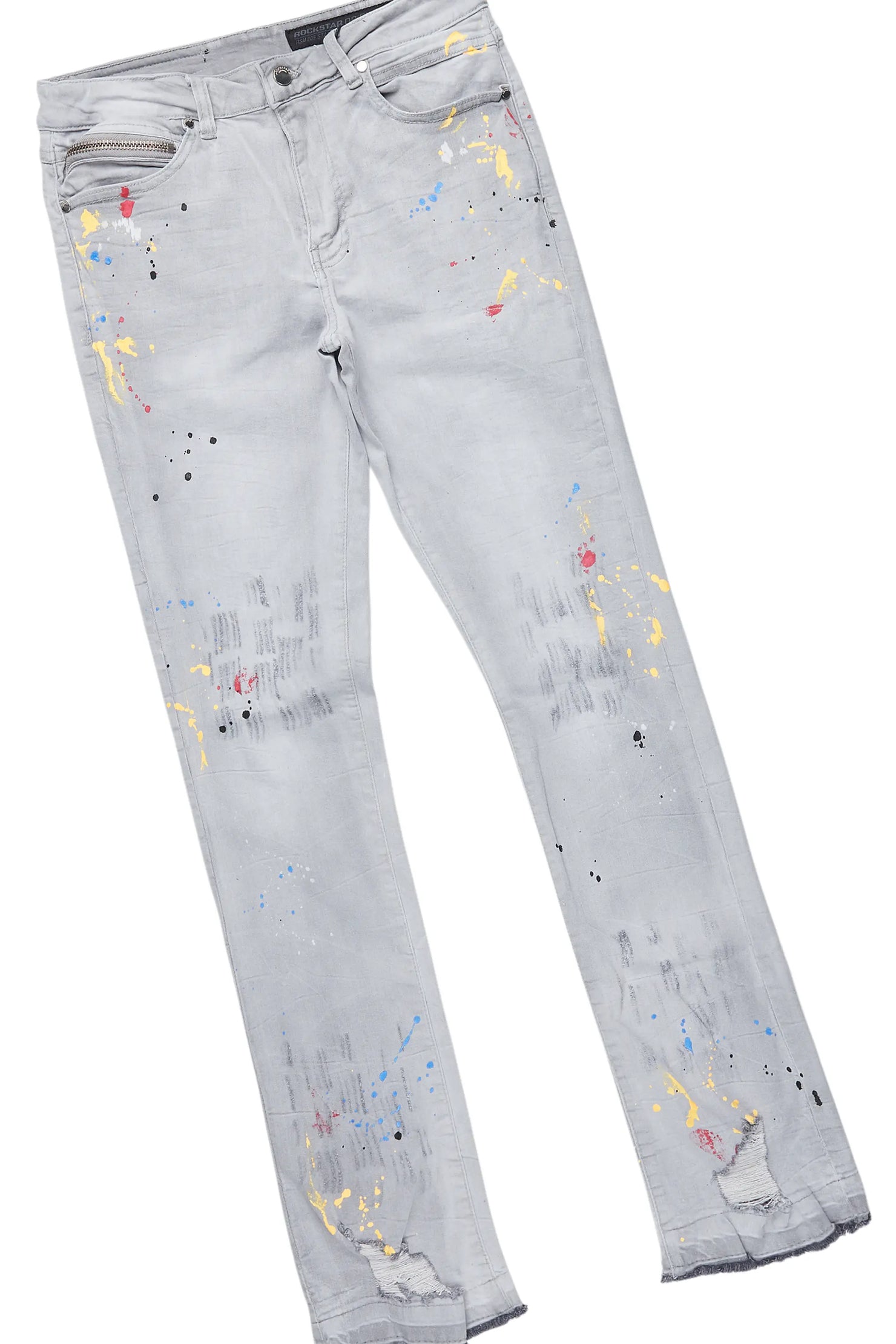 Yooz Grey Hoodie/Stacked Flare Jean Bundle