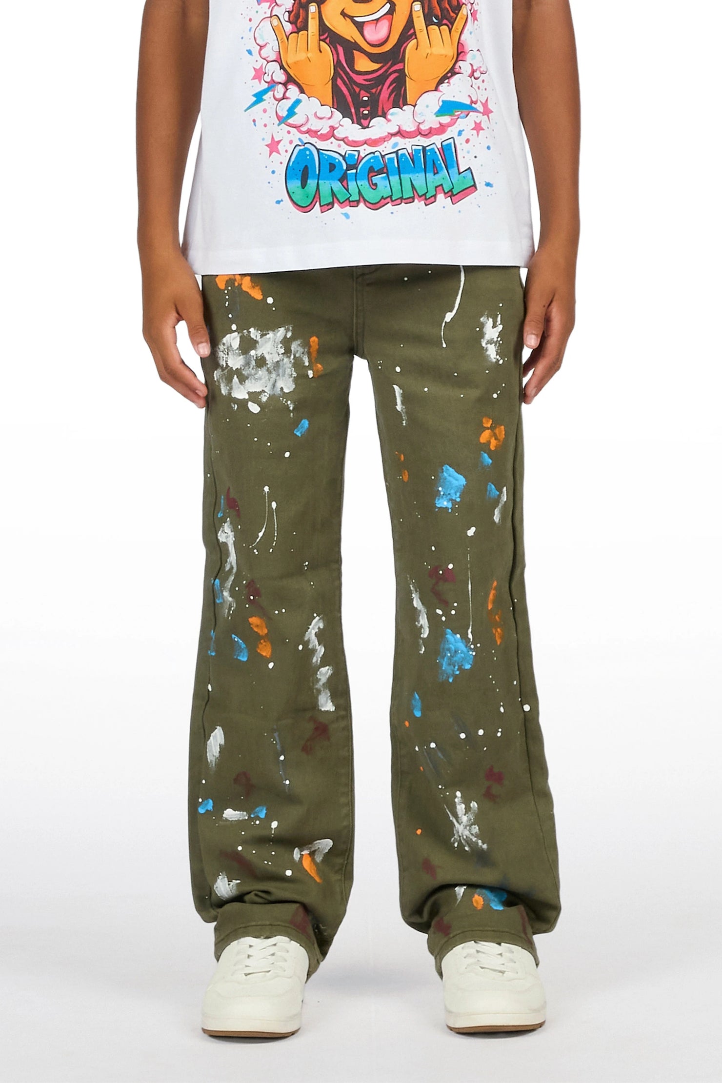 Boys Vicente Olive Straight Fit Jean