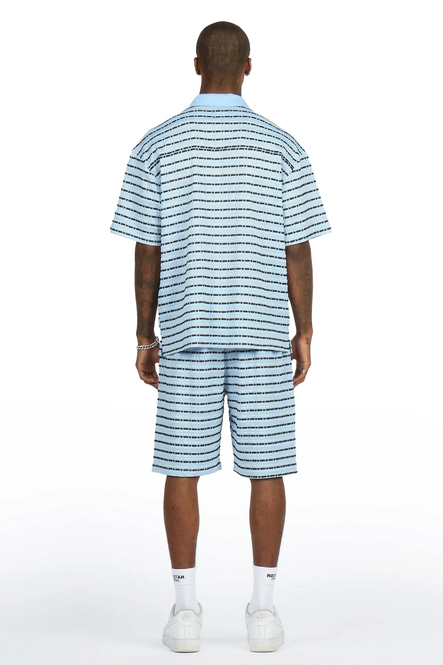 Jacobson Blue Button Down Shirt/Short Set
