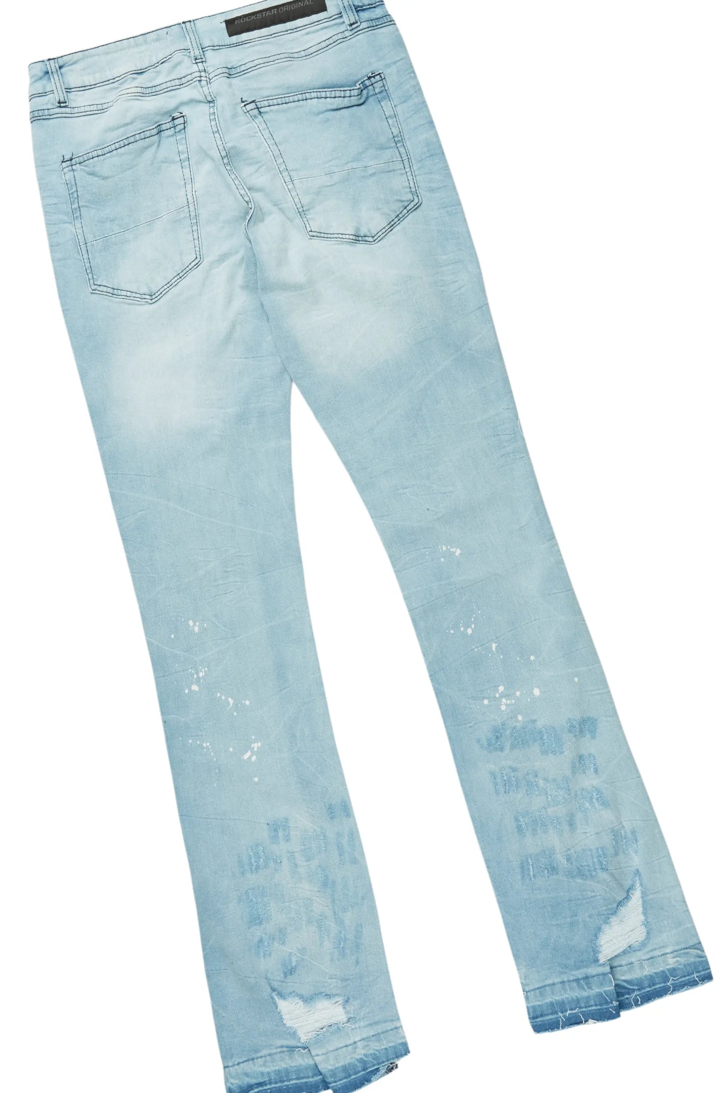 Tarl Black Oversized T-Shirt/Stacked Flare Jean Set