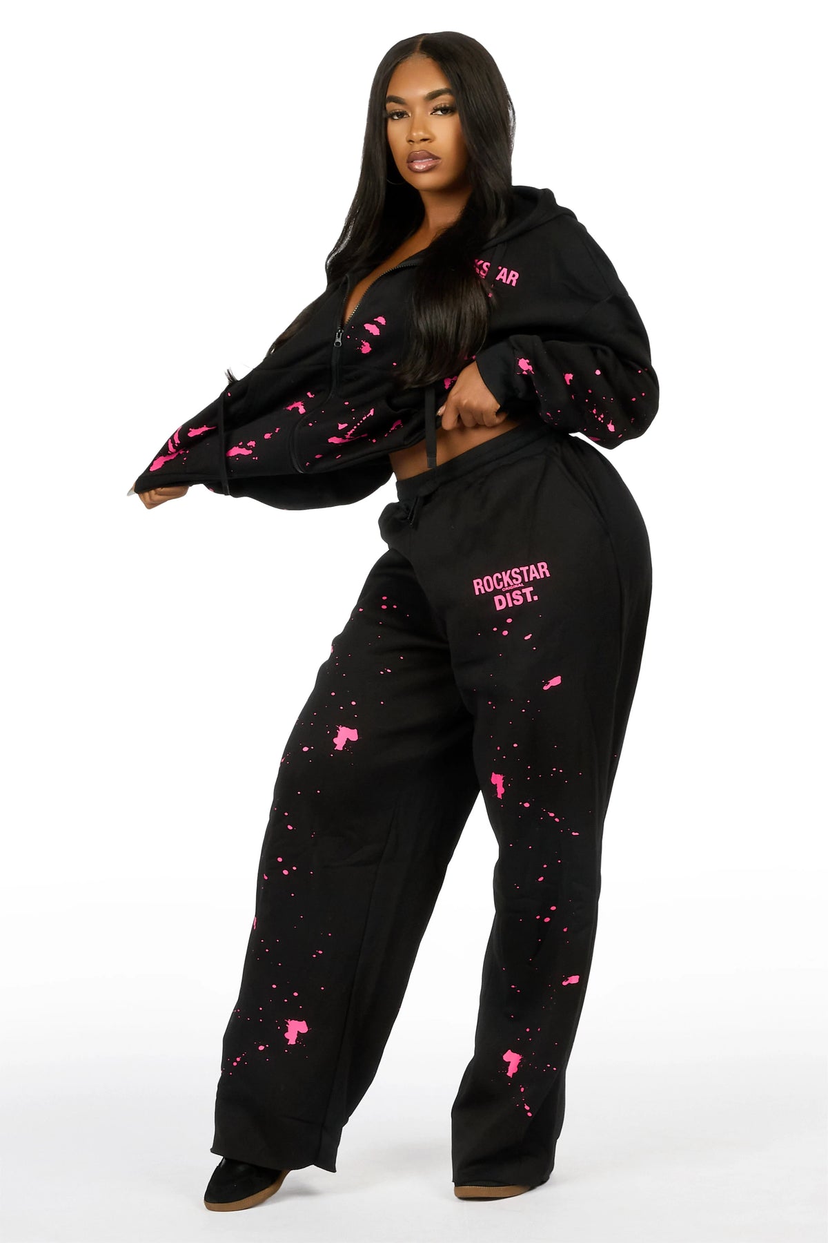 Halloway Black/ Pink  Painted Baggy Track Set
