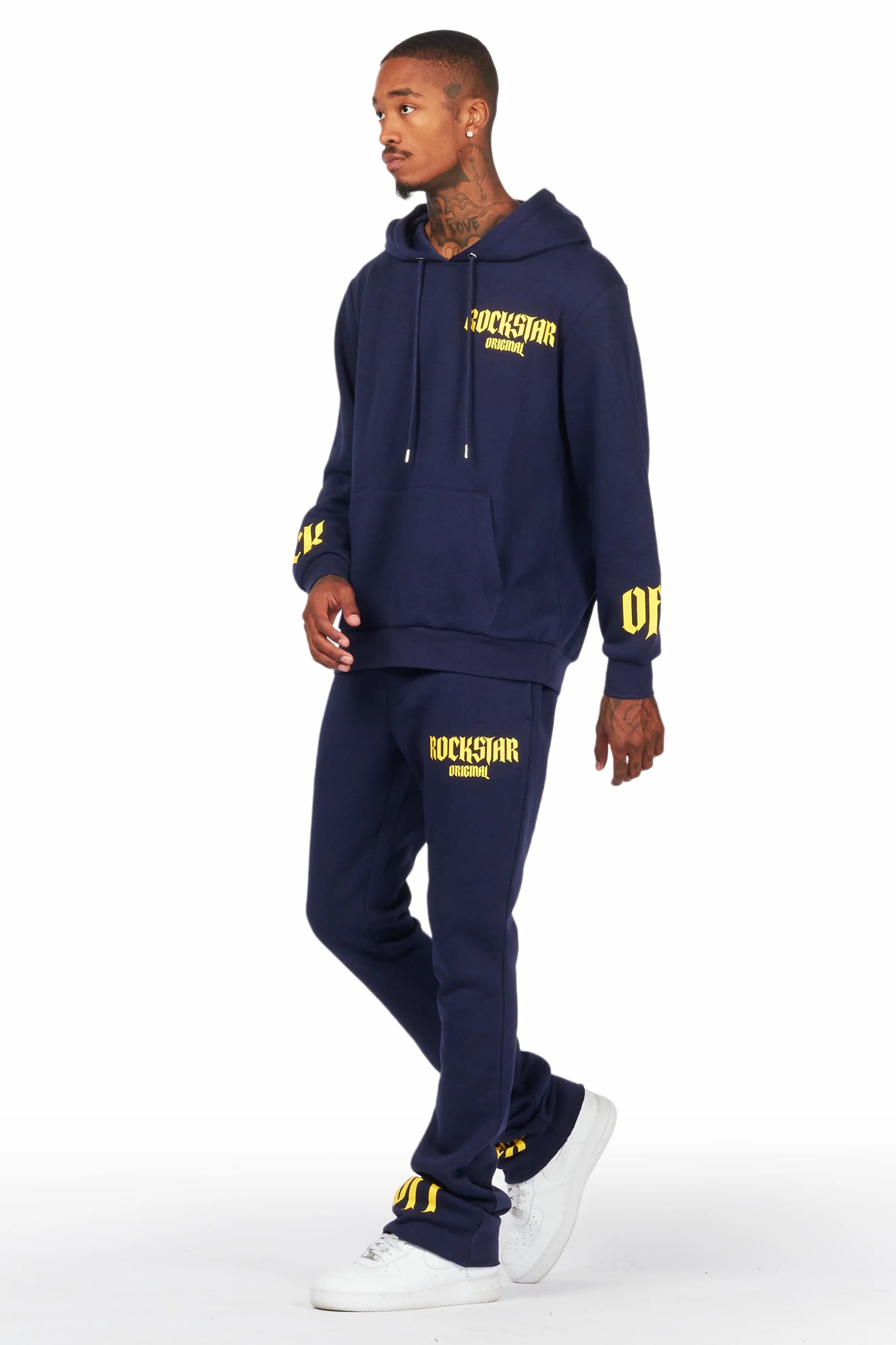 Omar Navy/Yellow Stacked Flare Track Set