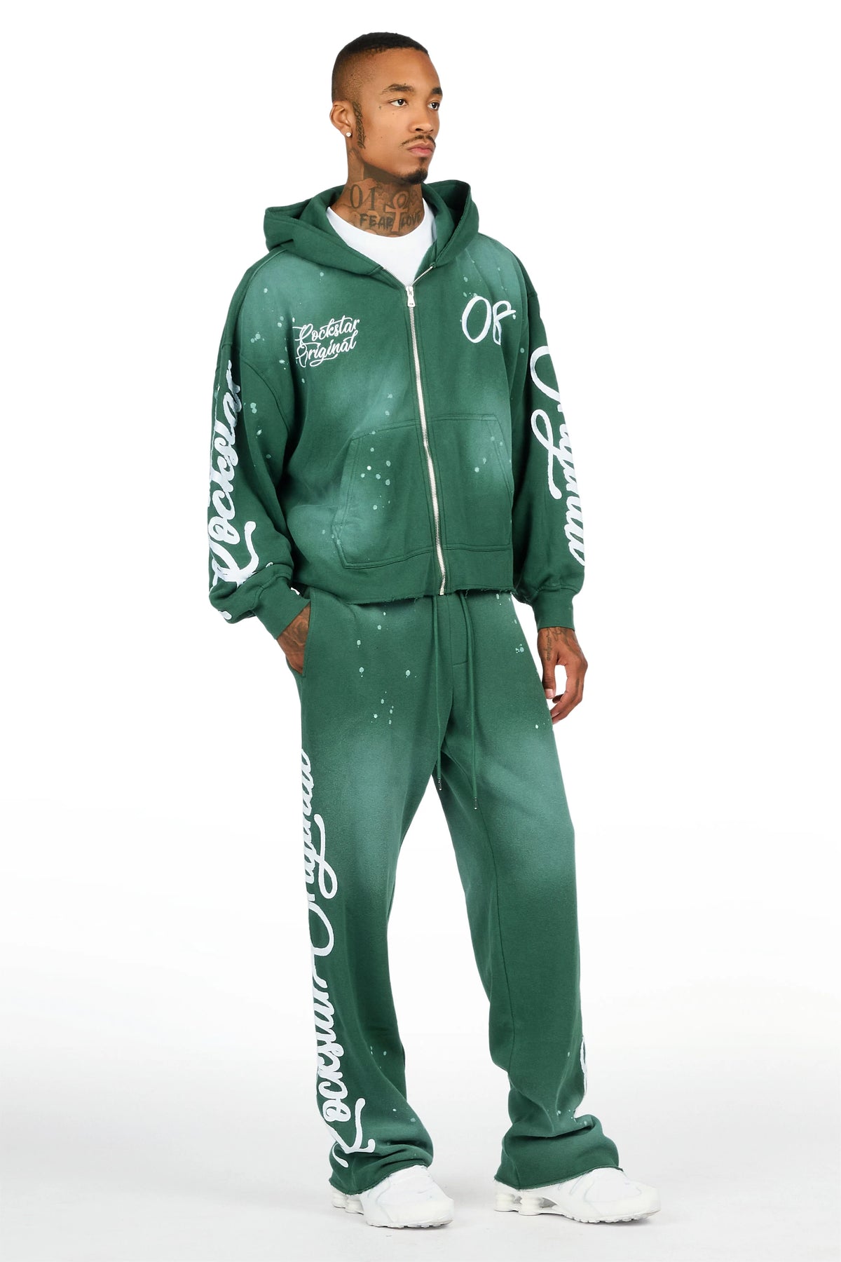 Hanif Green Hoodie/Straight Pant Track Set