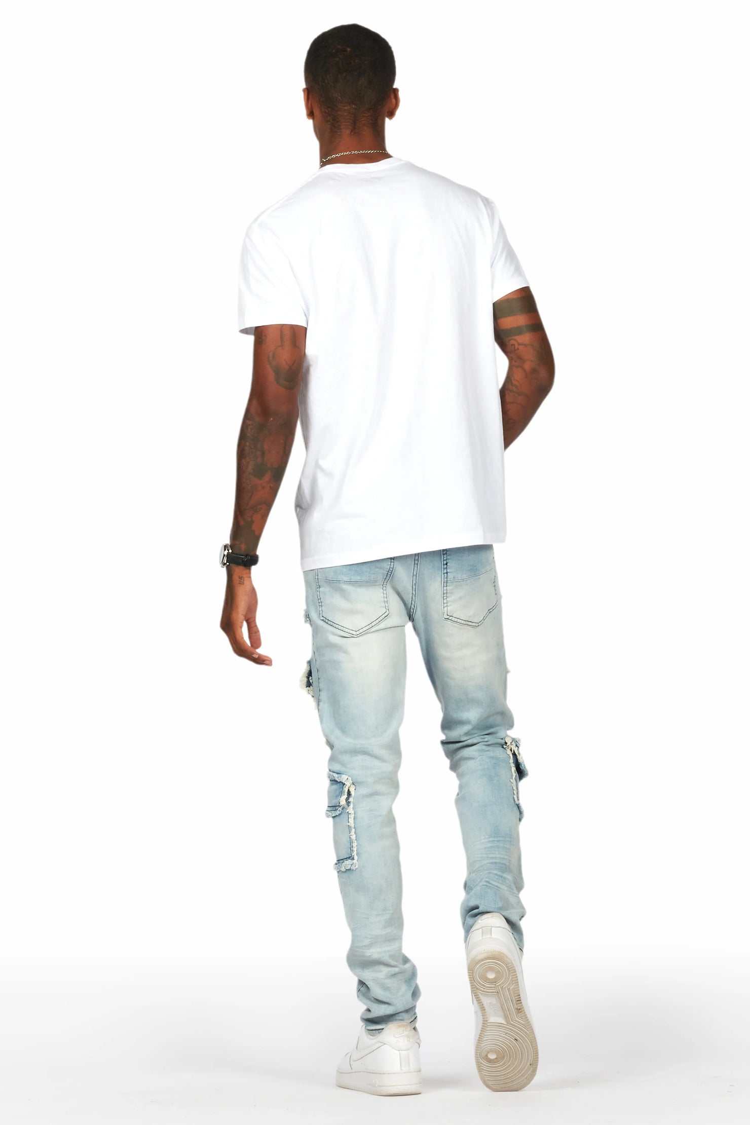 Tyrell Blue Skinny Fit Cargo Jean