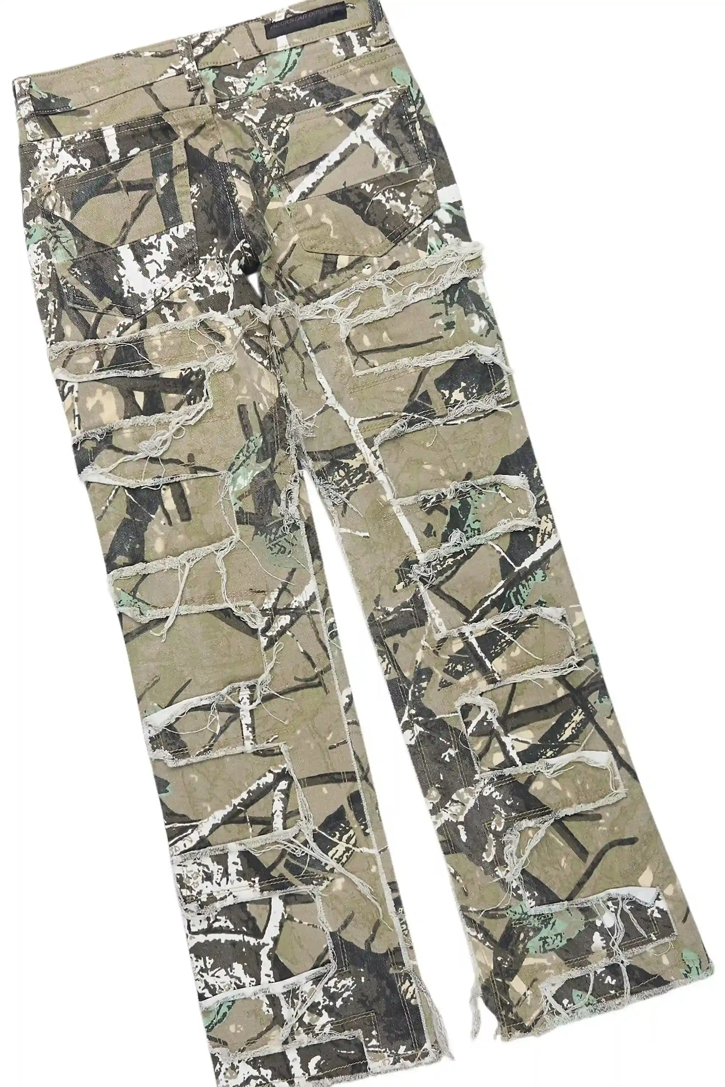 Boys Koen White/Camo T-Shirt Stacked Jean Set