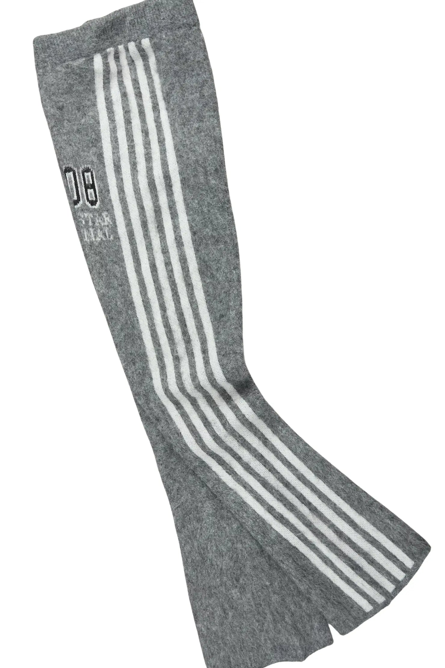 Joaqui Grey/White Hoodie Stacked Flare Track Set