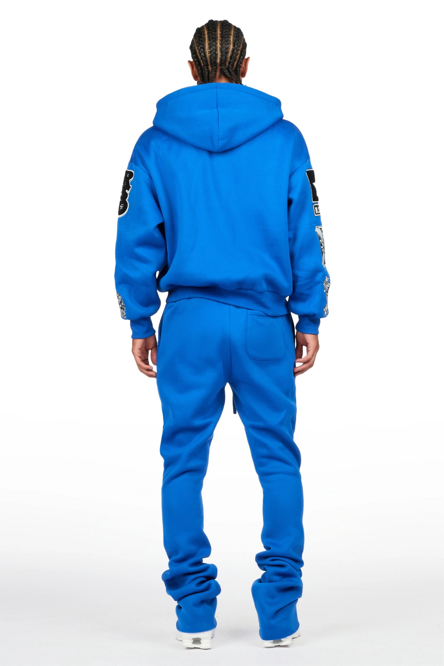 Vidar Royal Zip Up Hoodie Stacked Track Set