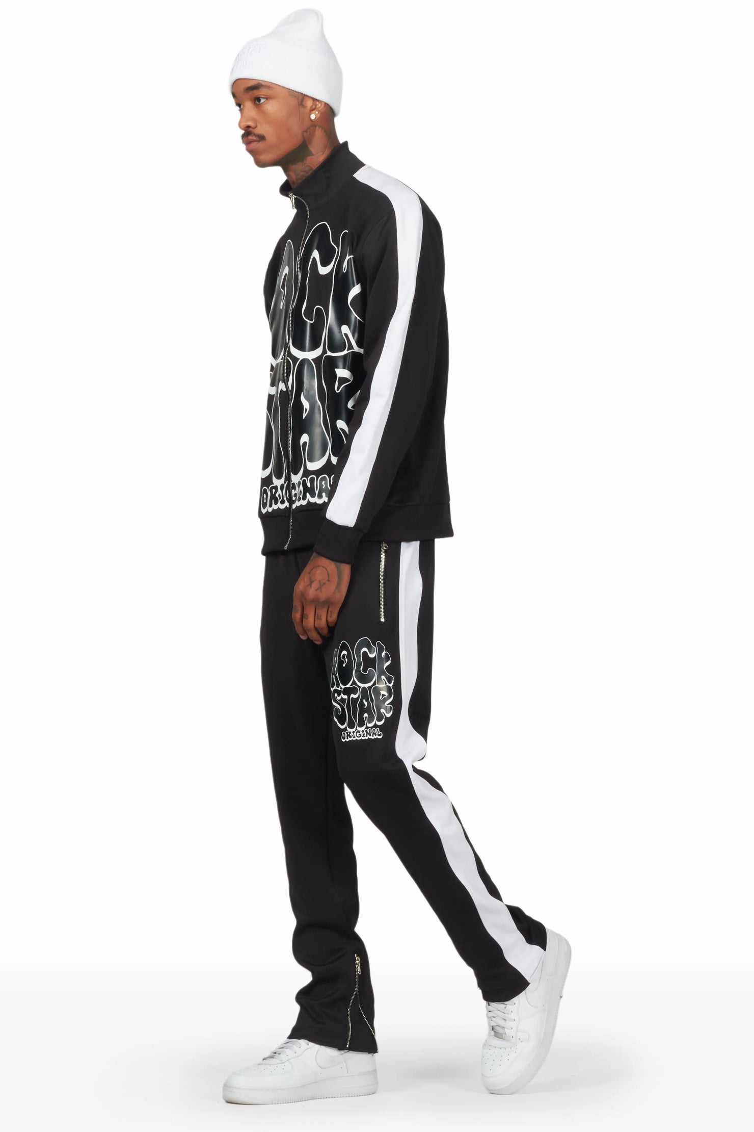 Warblen Black Tricot Slim Fit Track Set