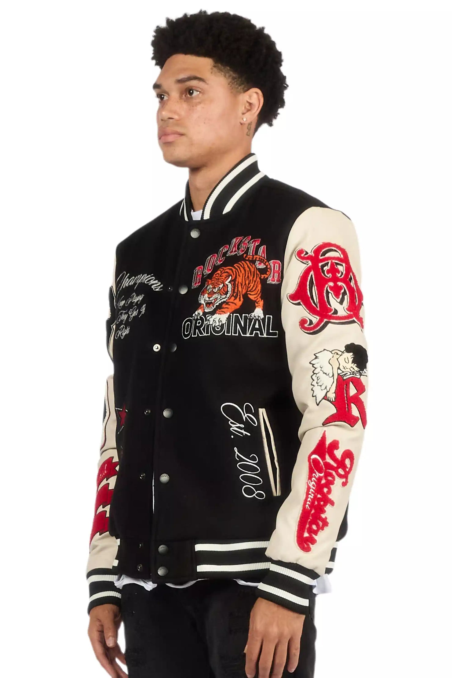 Alaric Black Varsity Jacket