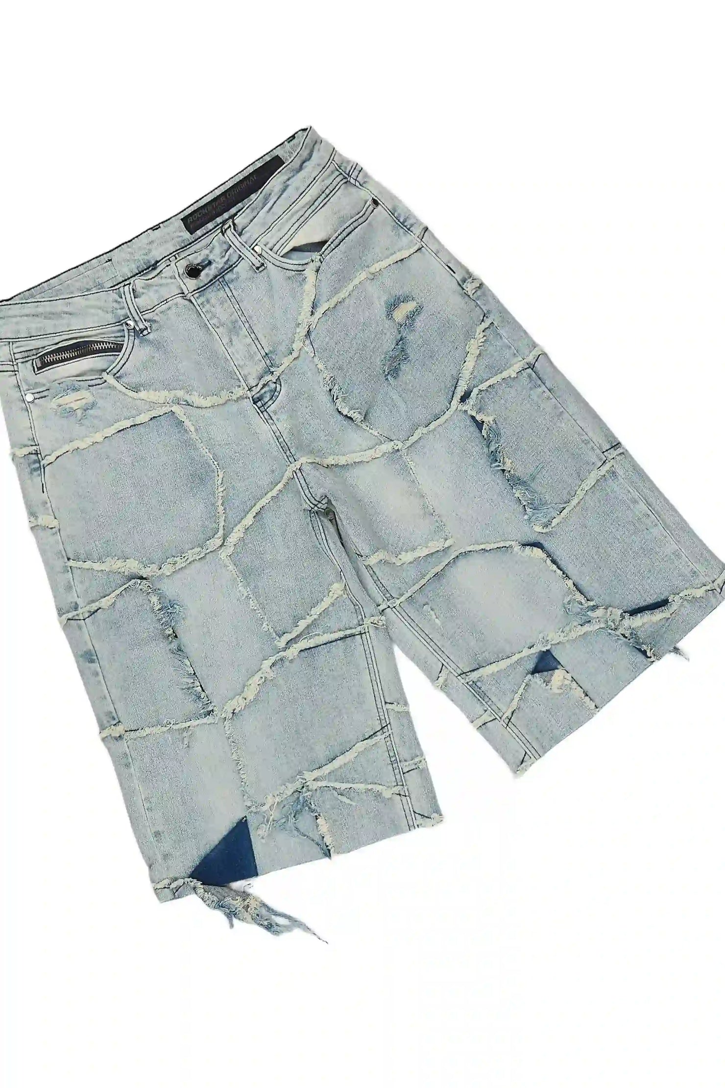 Grill 3.0 White/Blue Oversized Graphic T-Shirt & Jacomus Denim Short Set
