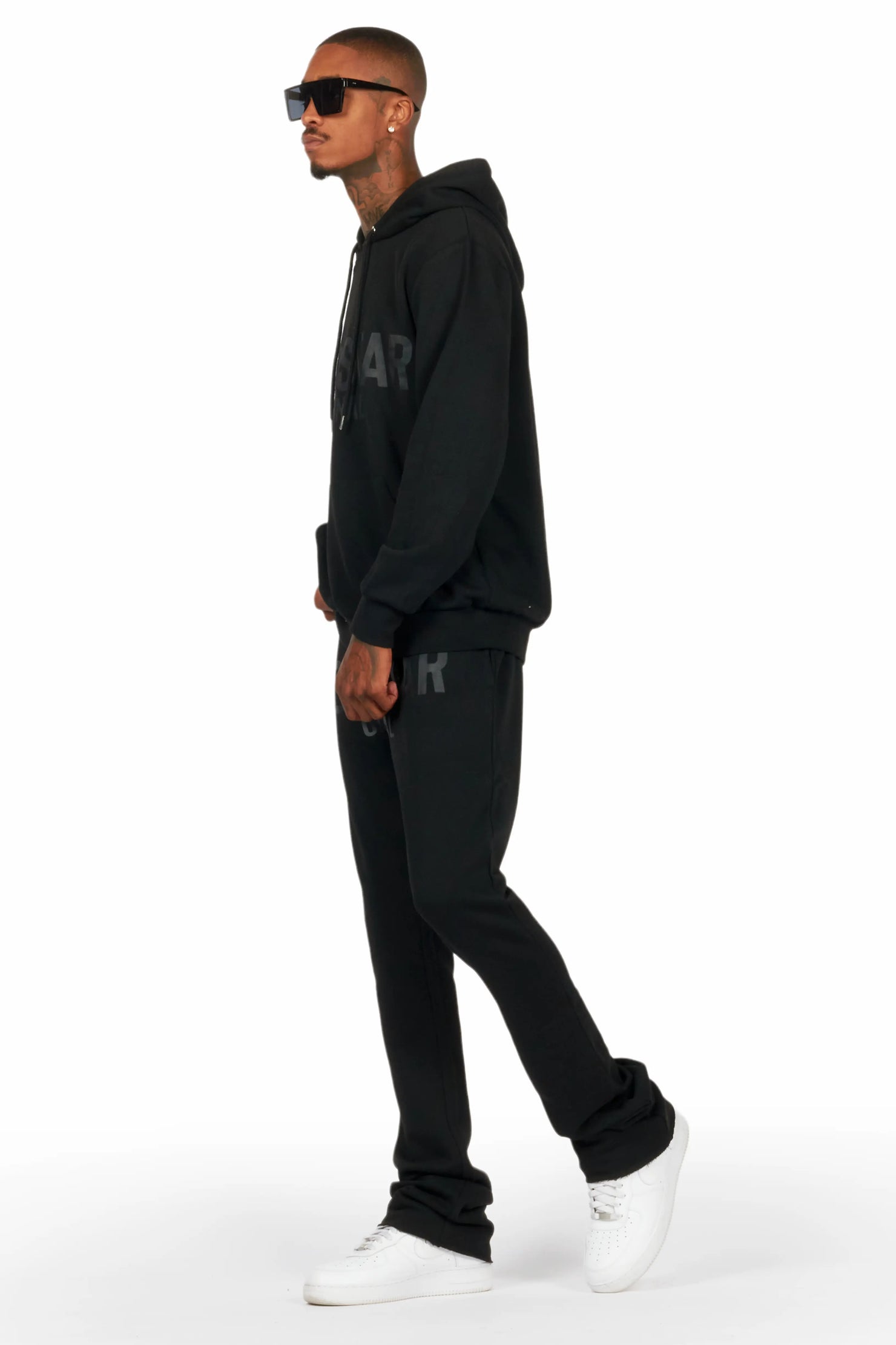 Evan Black Stacked Flare Track Set