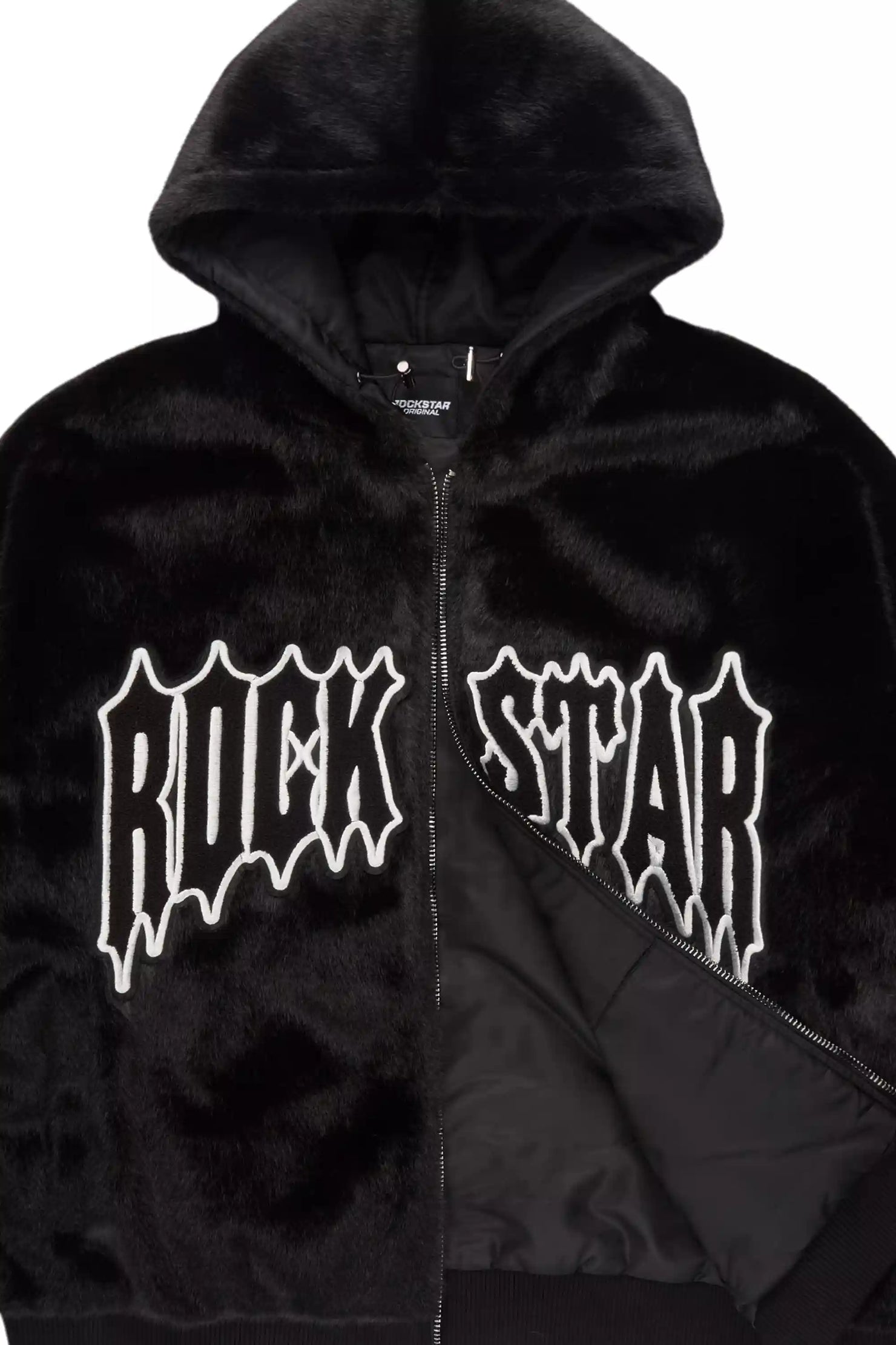 Jaleah Black Oversized Fur Jacket