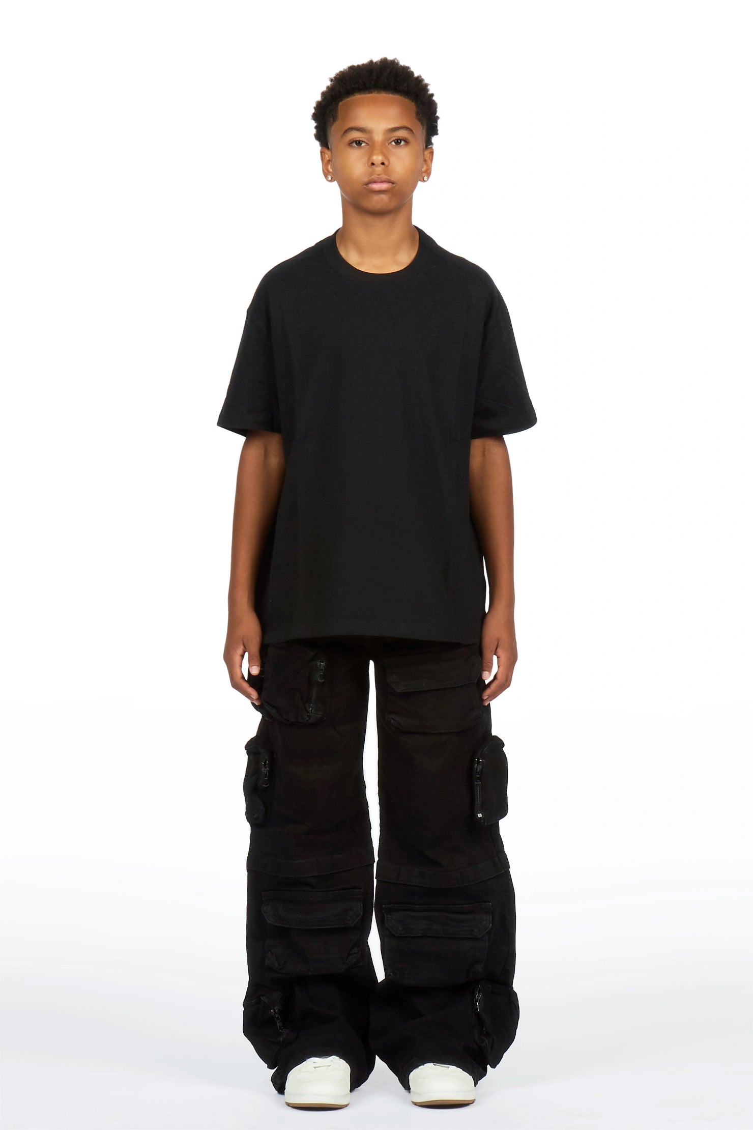 Boys Pocketeer Black Baggy Fit Cargo Jean