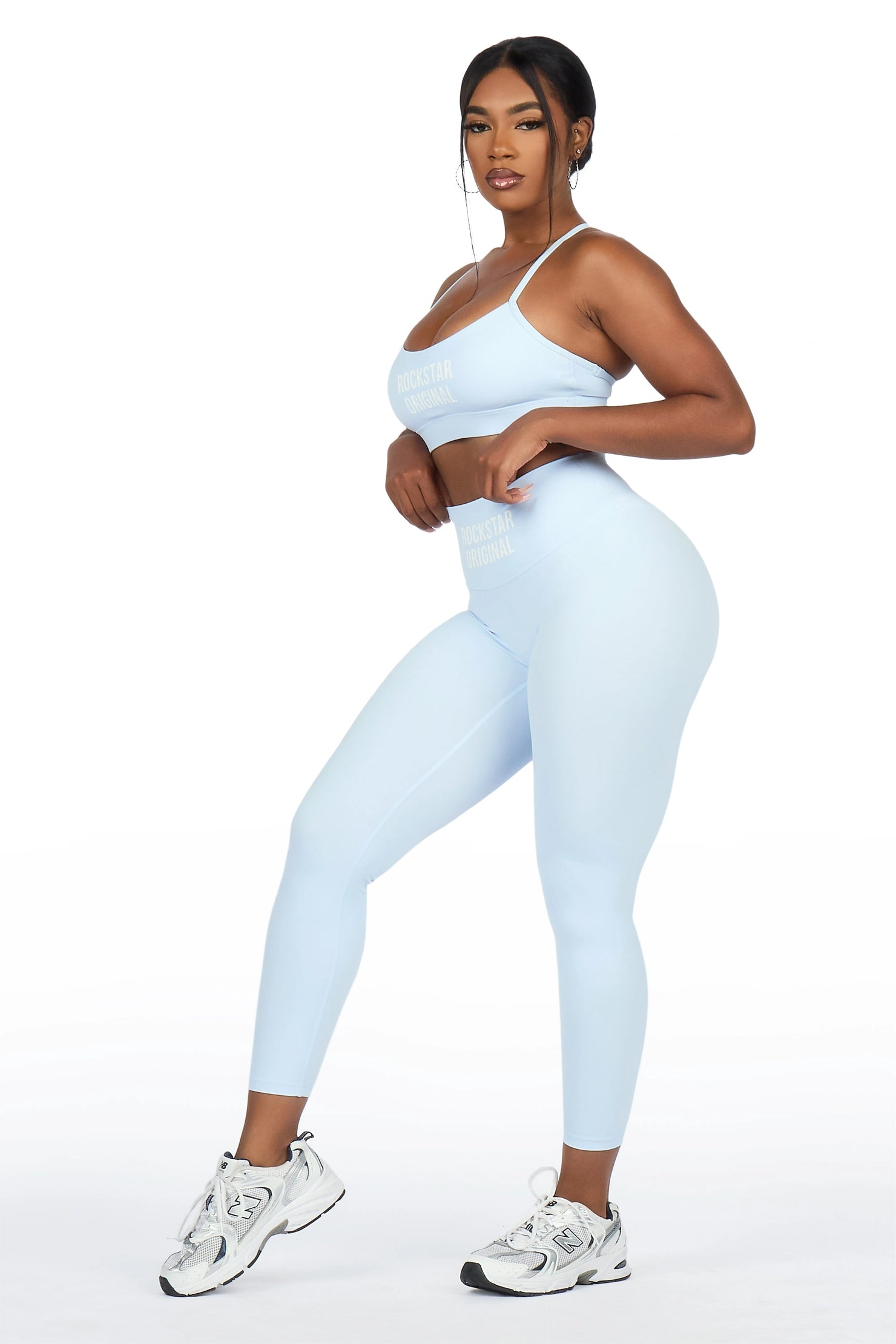 Jameka Light Blue Tank Active Legging Set