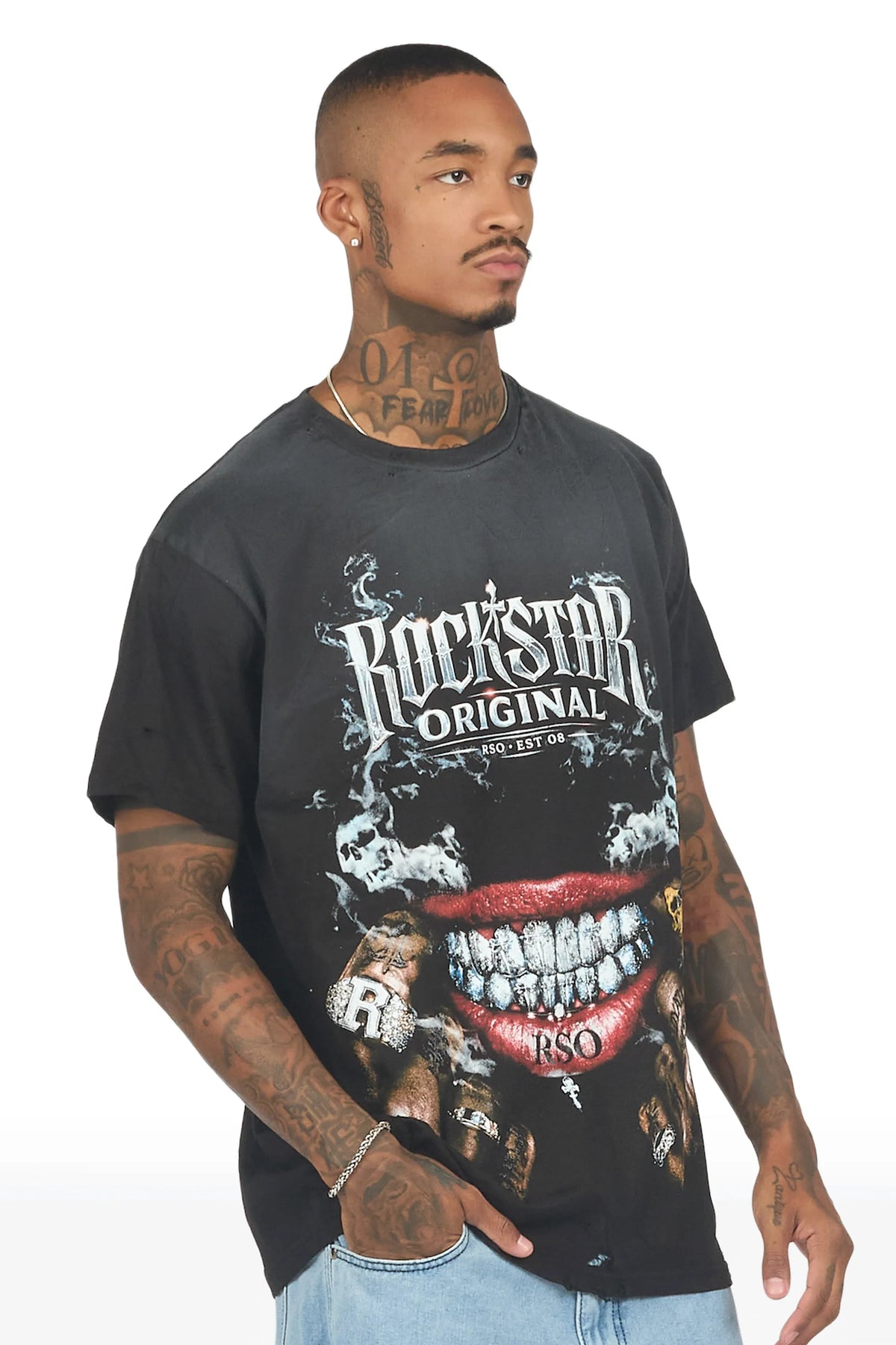 Foster Black Oversized Graphic T-Shirt