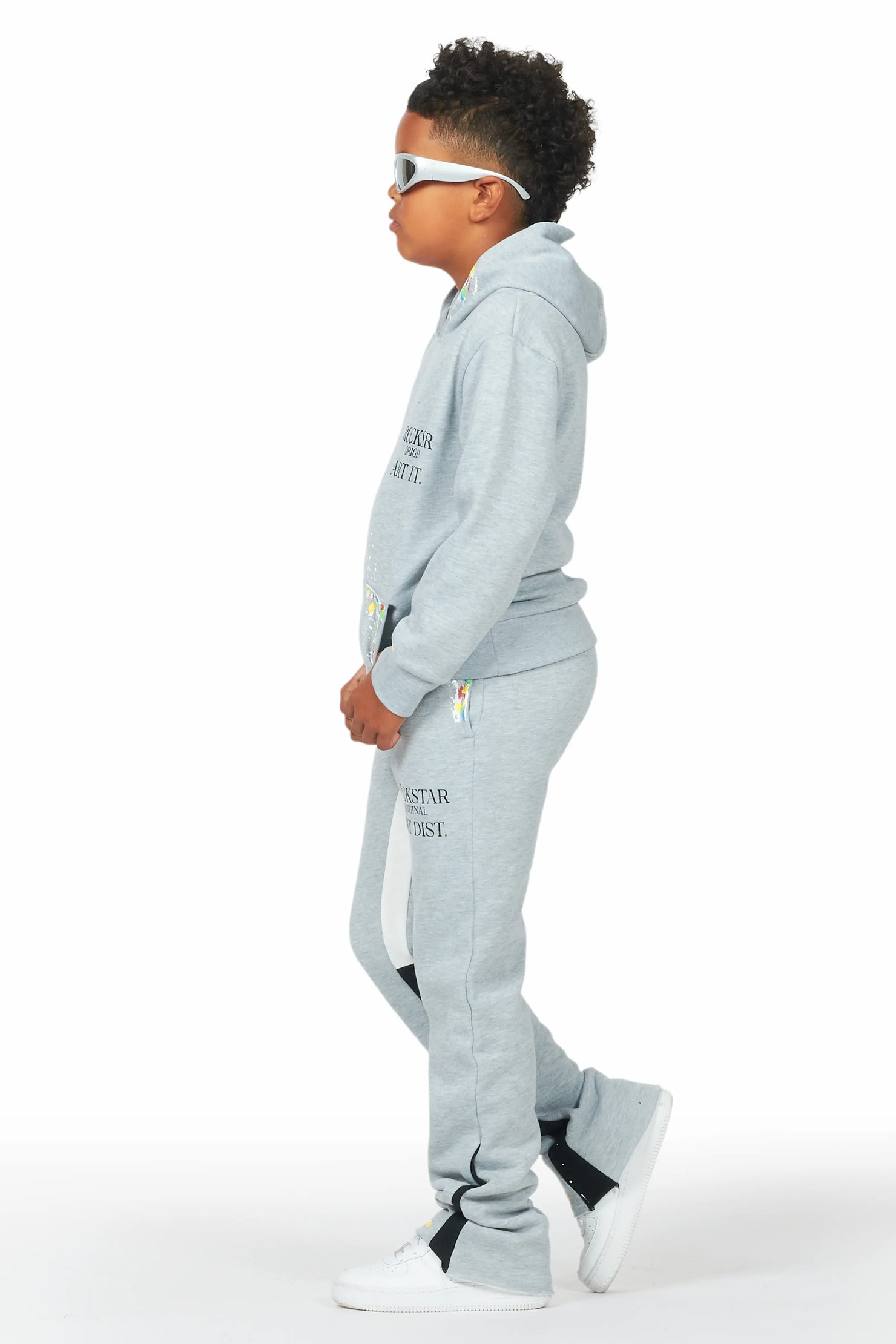Boys Palmer Grey Stacked Track Set