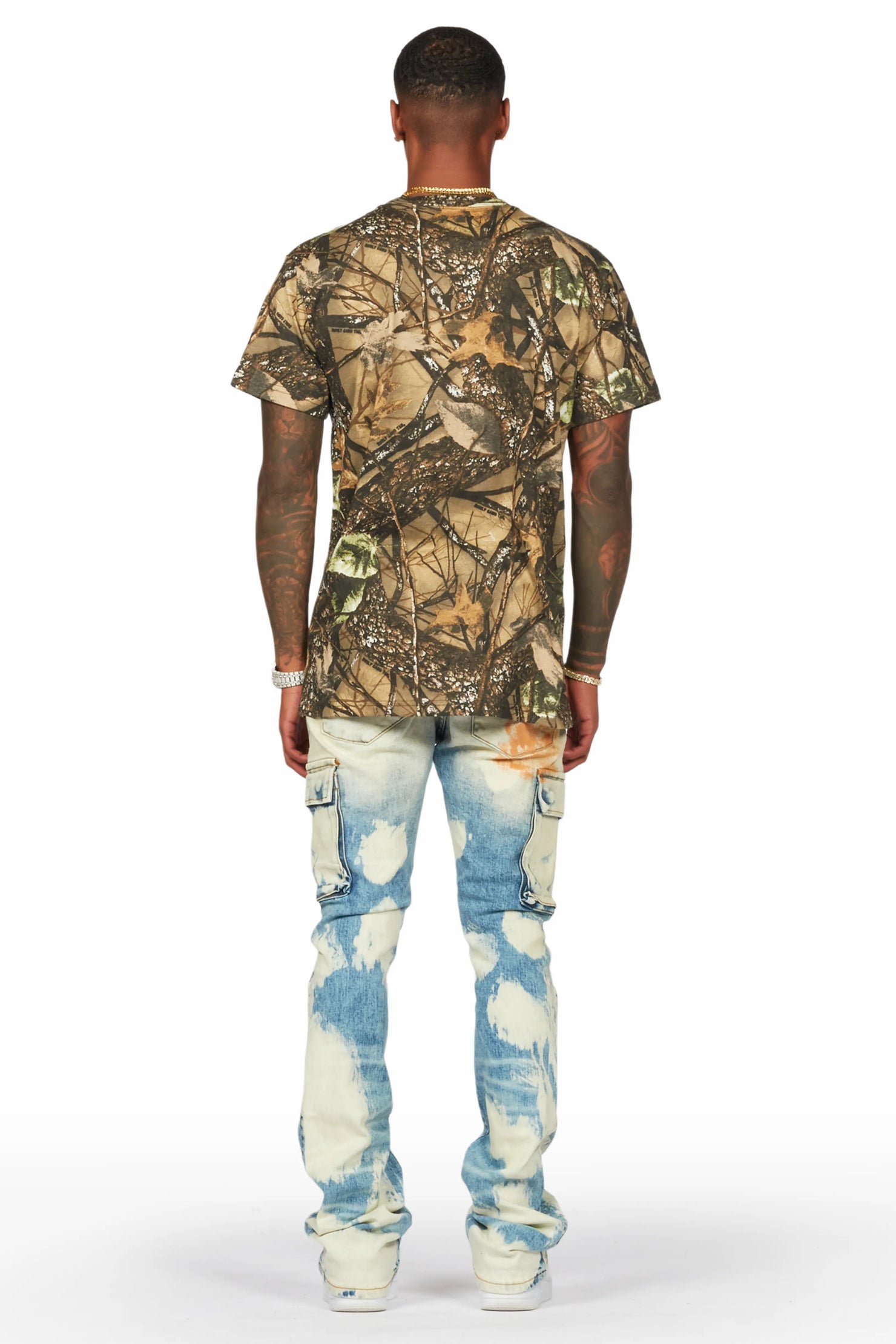 Edsel Light Blue Stacked Flare Cargo Jean