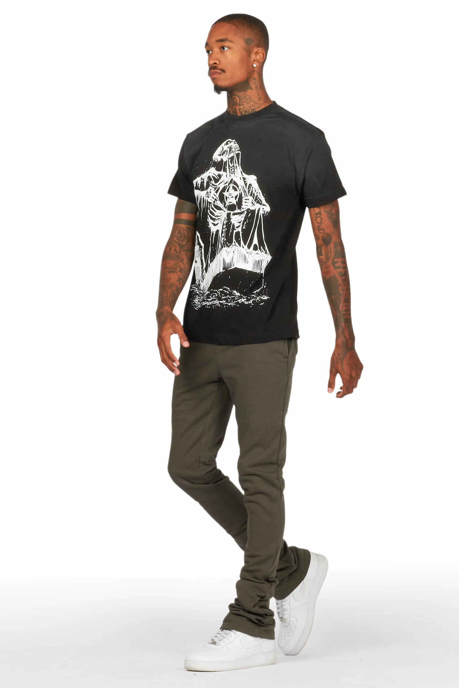 Brookwood Black T-Shirt/Stacked Track Set