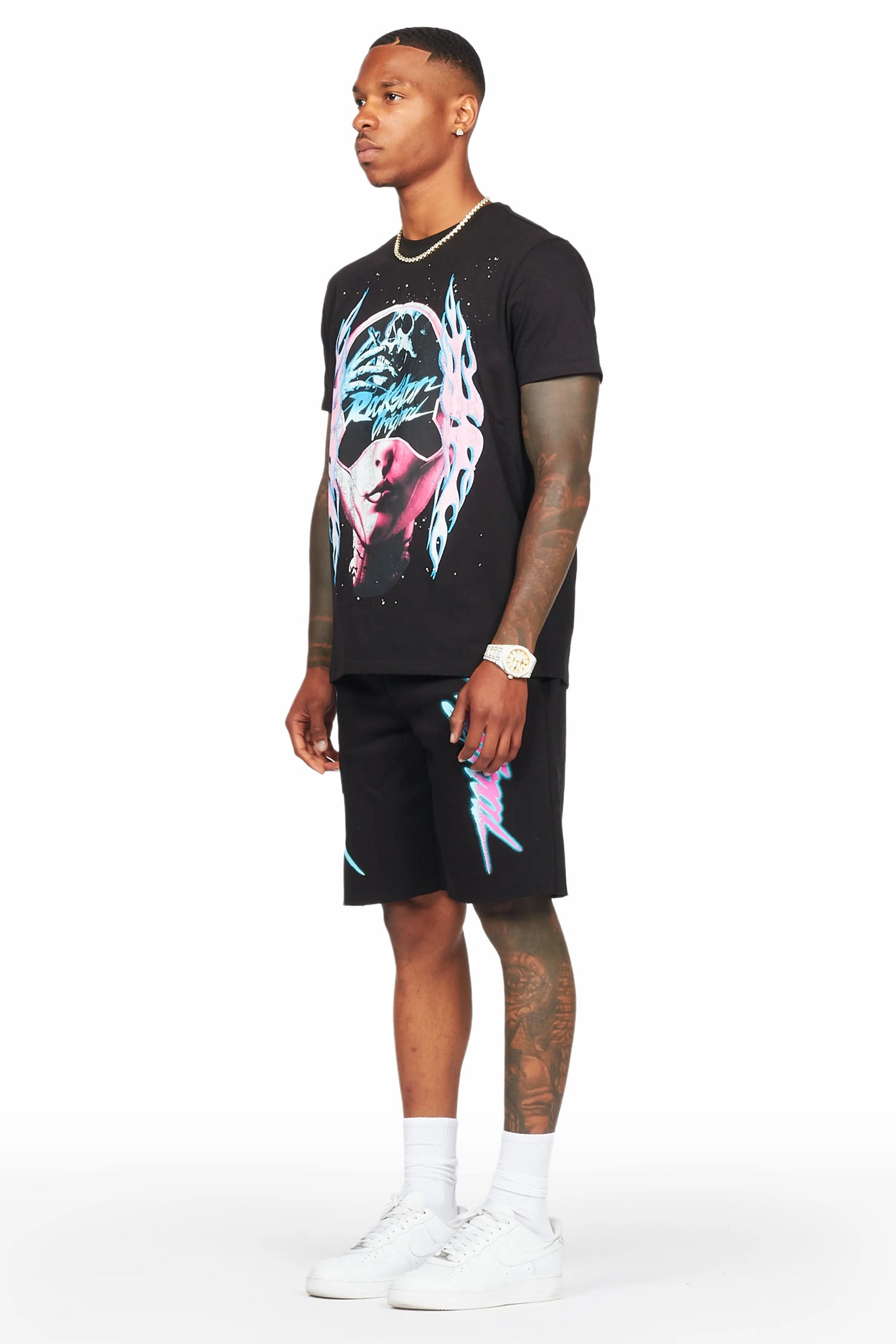 Oberon Black T-Shirt/Short Set
